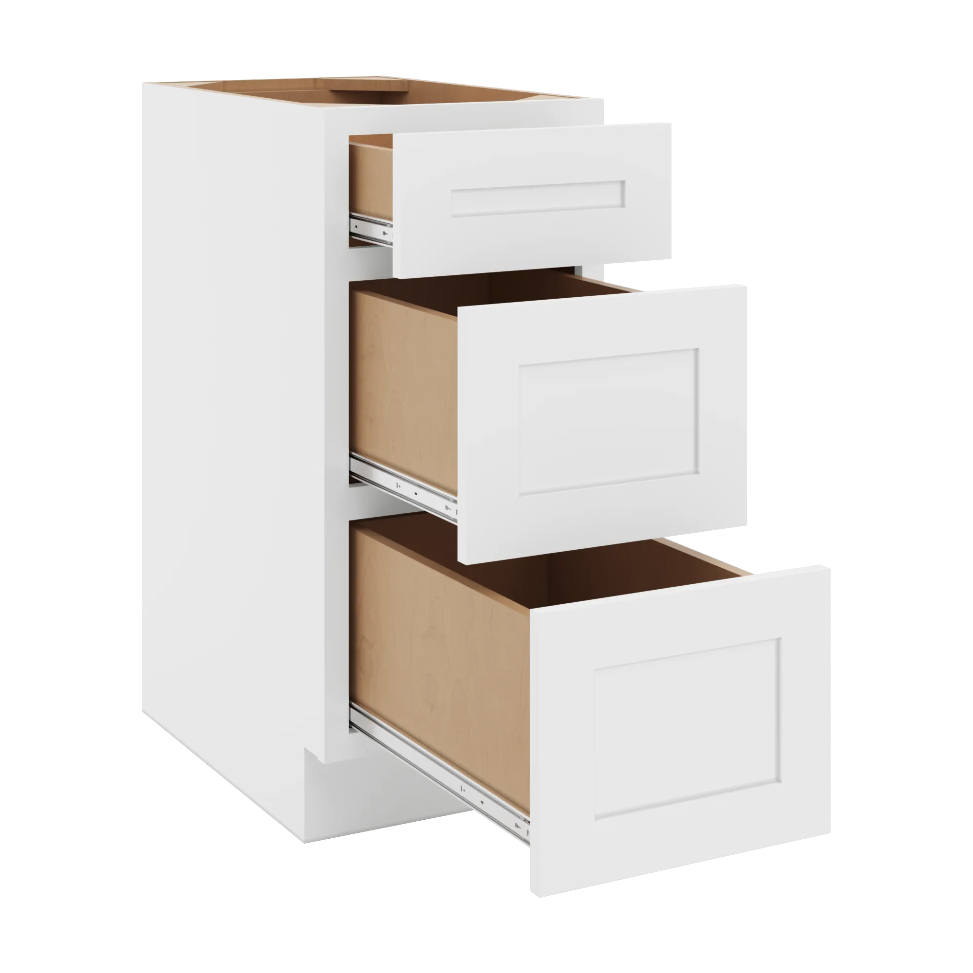 cnc luxor 5 piece white 15 w 3 drawer base cabinet