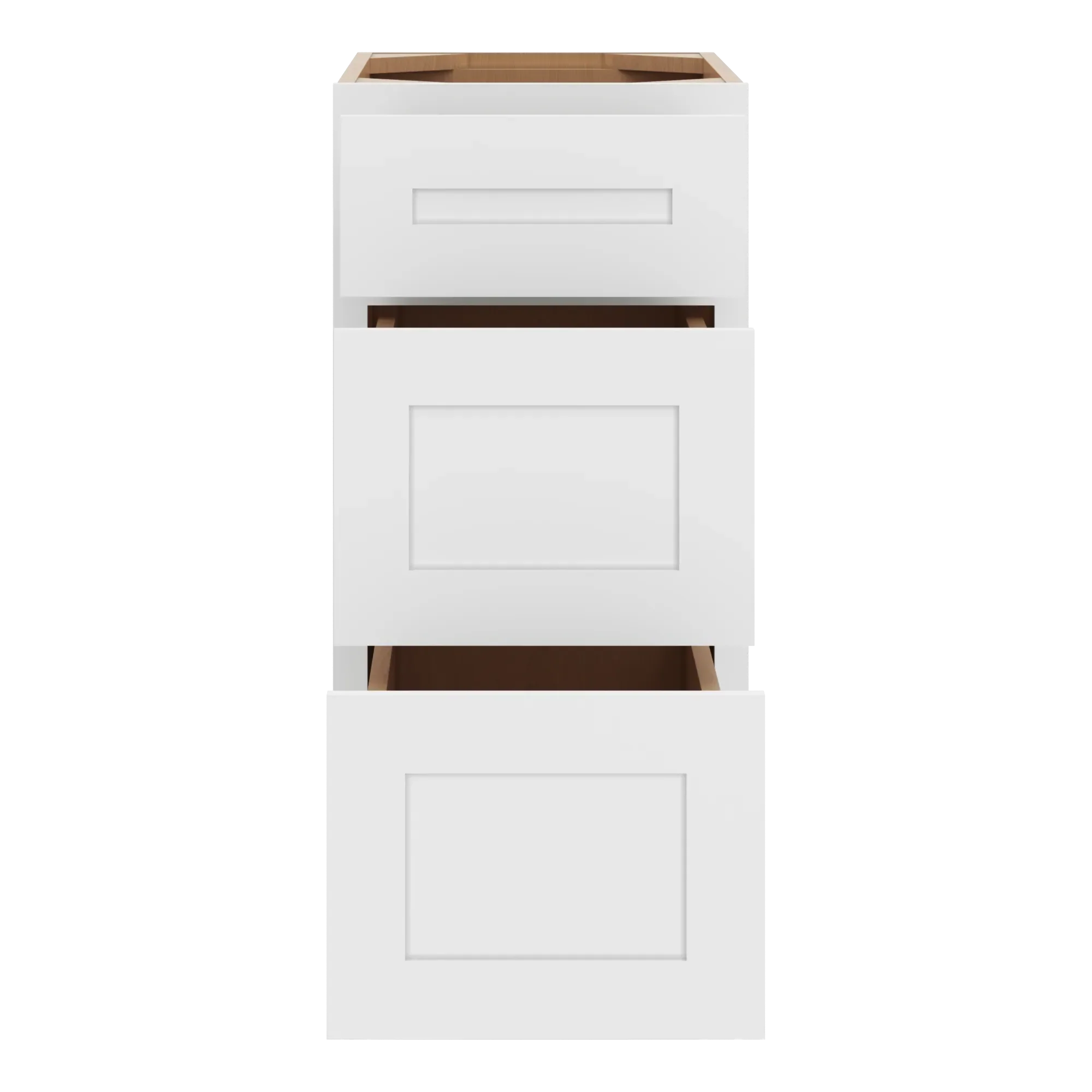 cnc luxor 5 piece white 15 w 3 drawer base cabinet