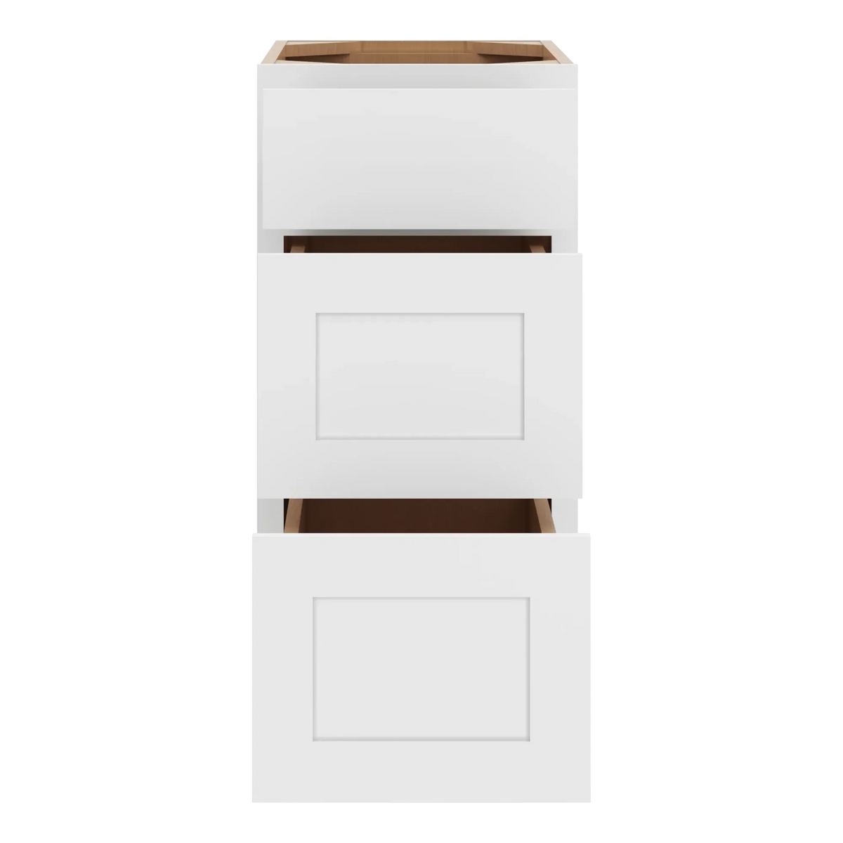 cnc luxor white 15 w 3 drawer base cabinet