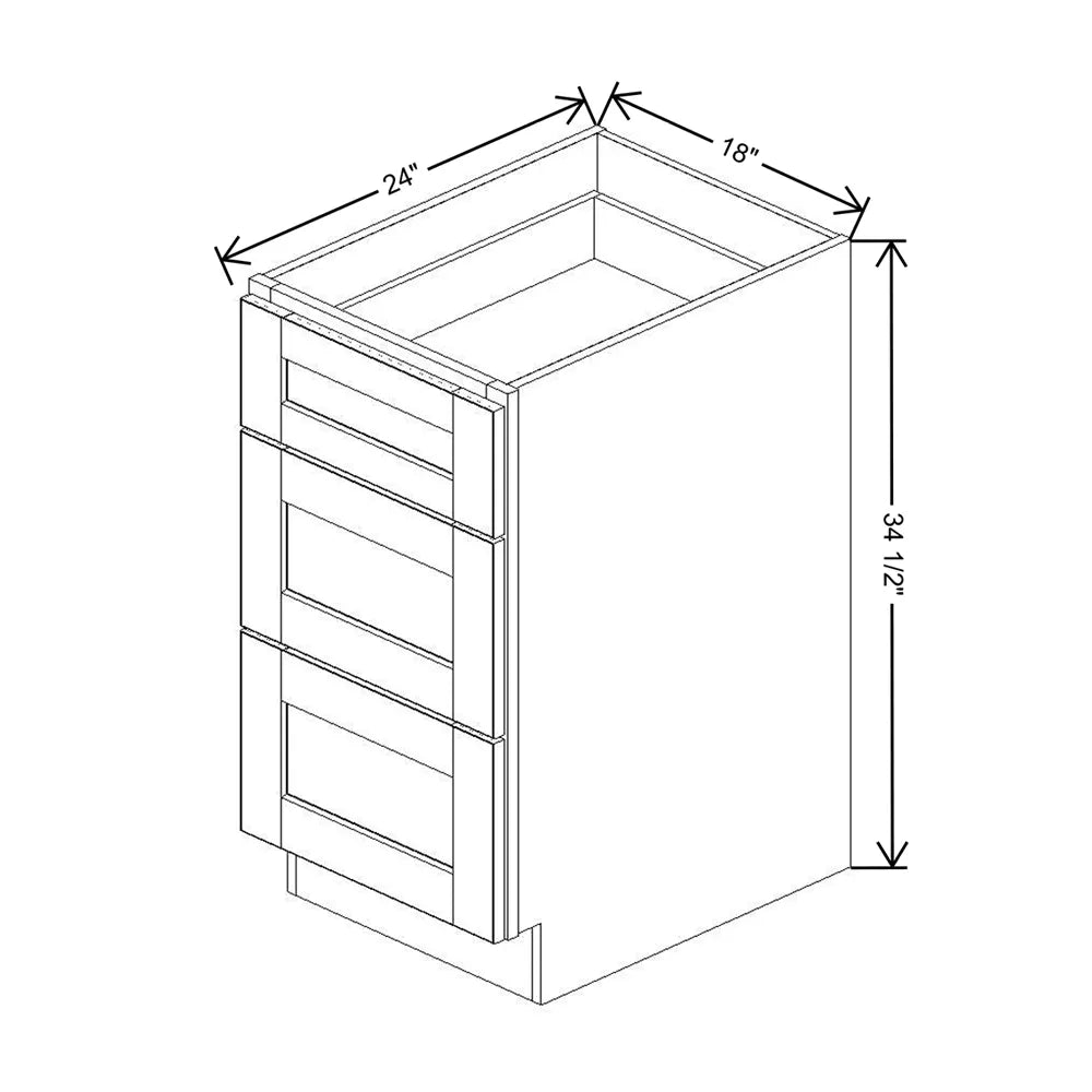 J&K Sage E3 Base w/3 Drawers - 18" W