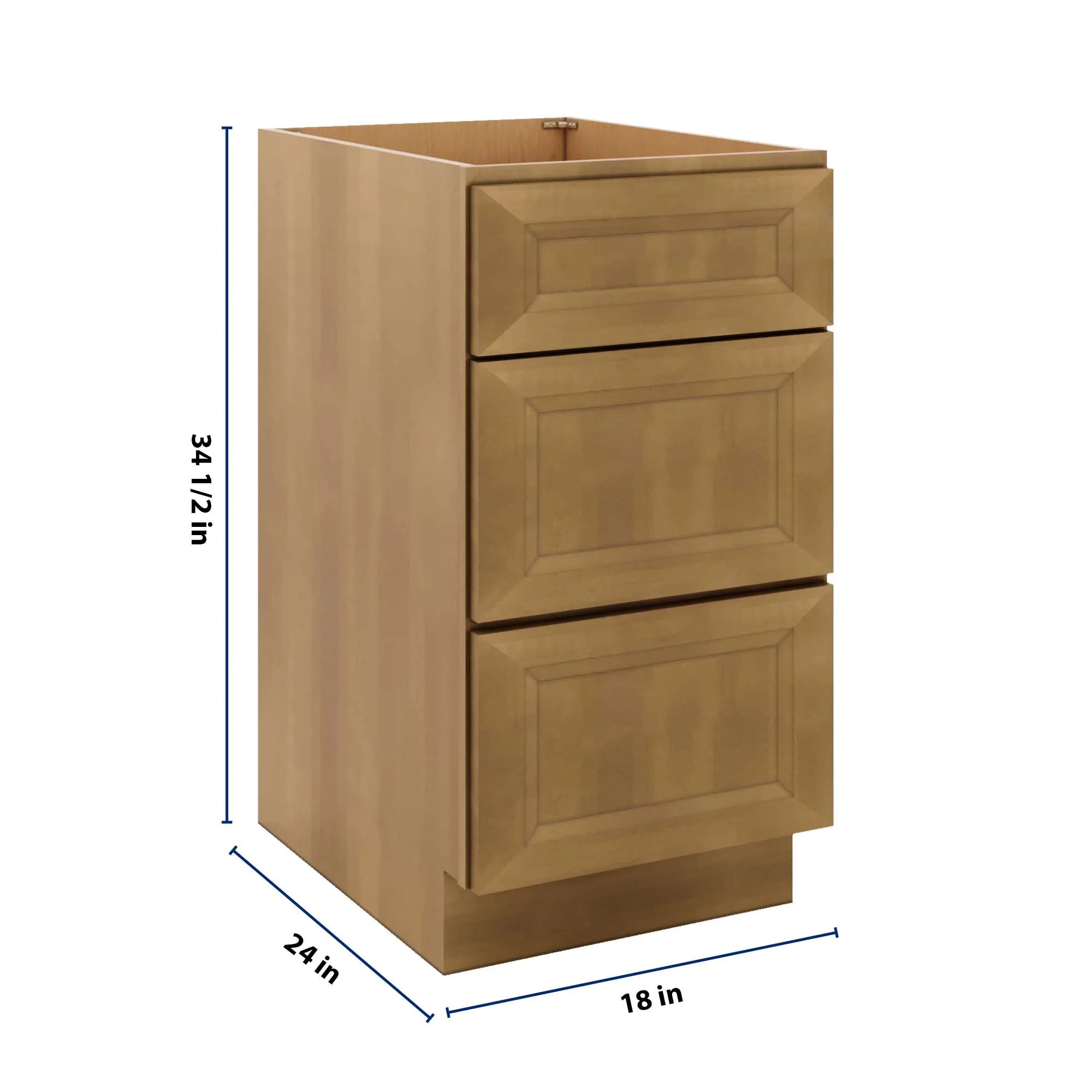 J&K Butterscotch B8 Base w/3 Drawers - 18" W