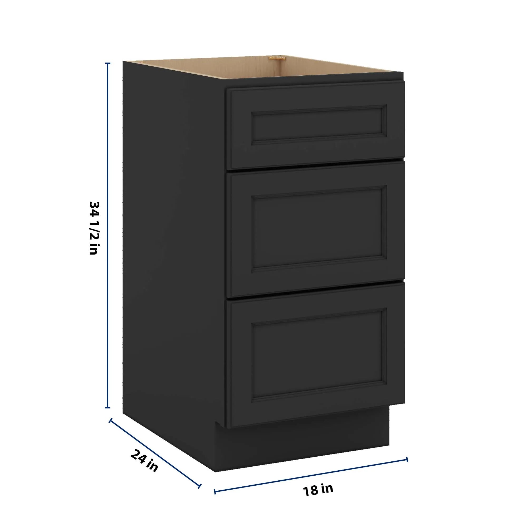 J&K Charcoal E2 Base w/3 Drawers - 18" W