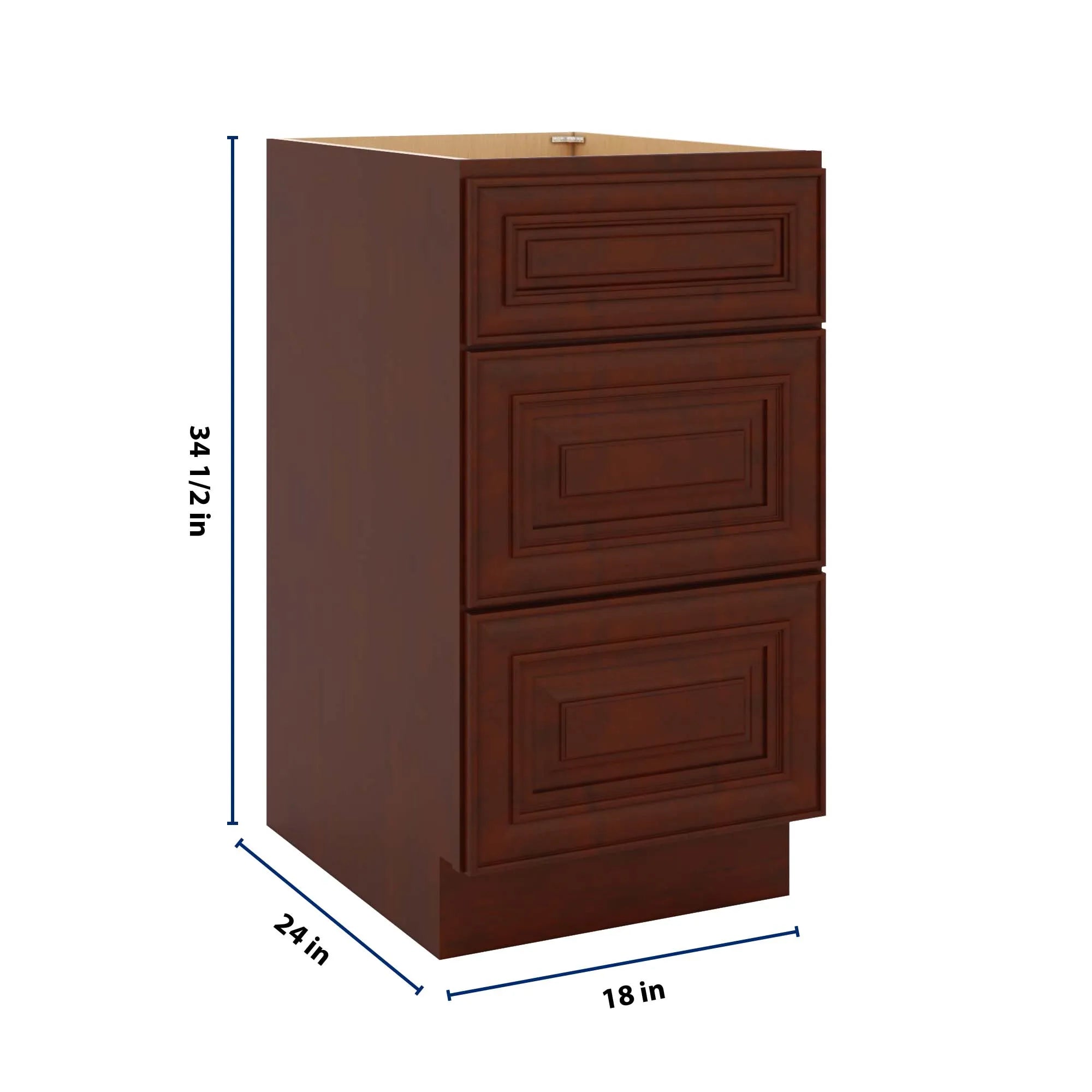 J&K Mahogany J5 Base w/3 Drawers - 18" W