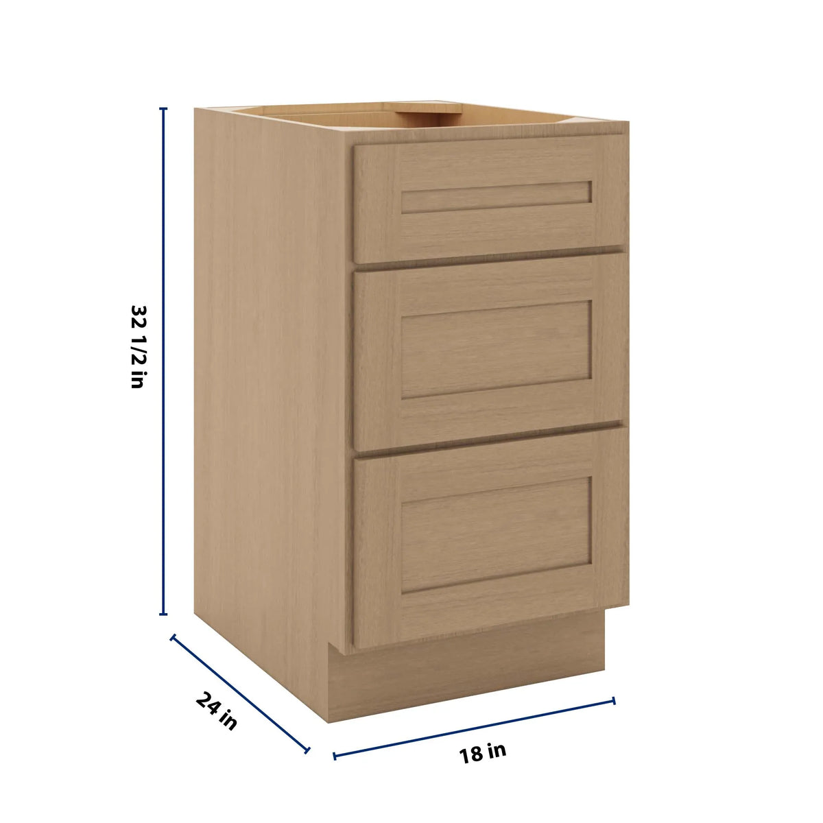 CNC Luxor 5-Piece Harvest 18" W X 32 1/2" H 3 Drawer Base Cabinet