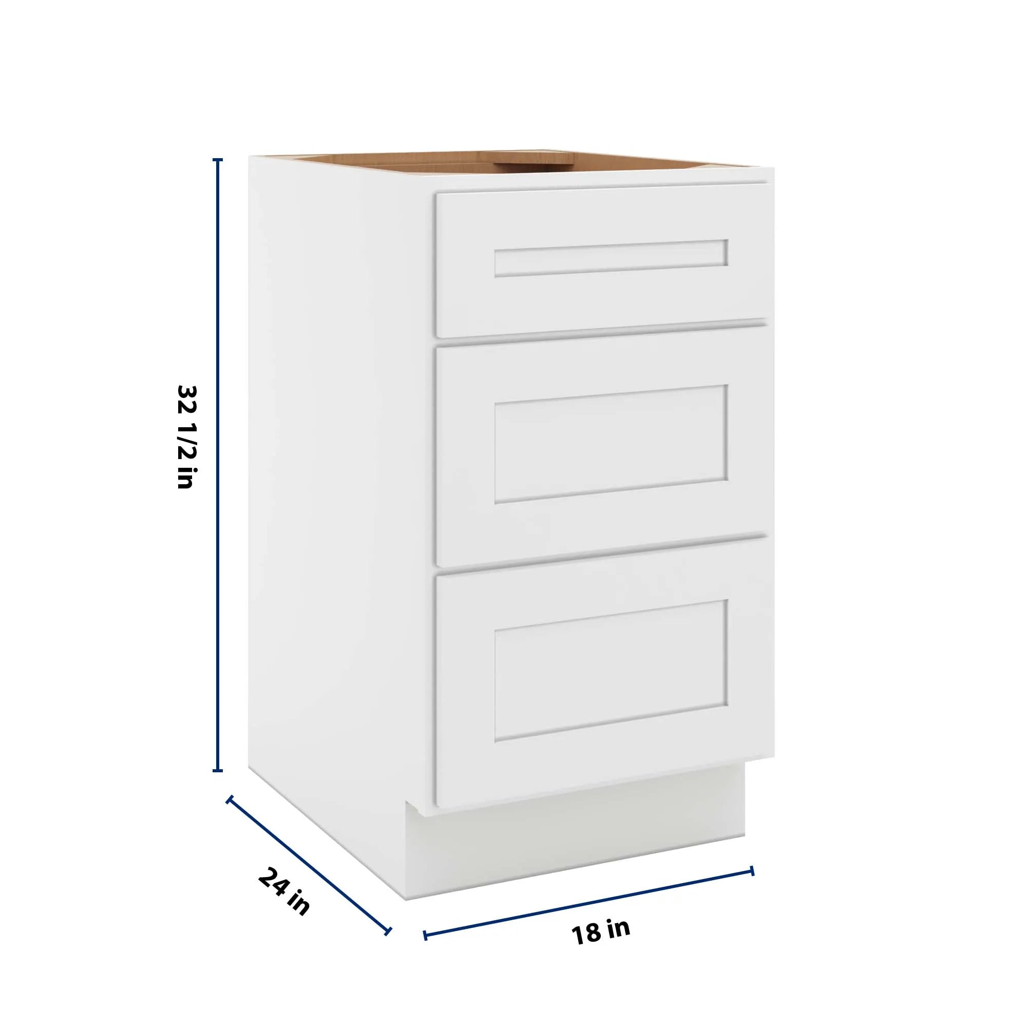 cnc luxor 5 piece white 18 w x 32 1 2 h 3 draw x 32 1 2 her base cabinet