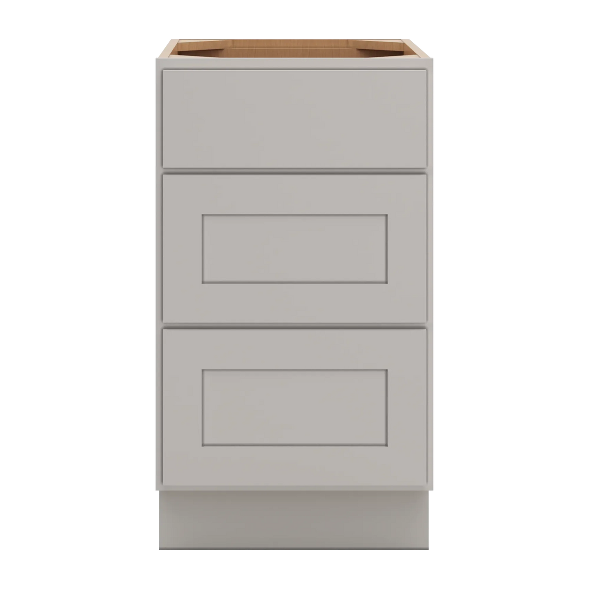 cnc luxor misty grey 18 w x 32 1 2 h 3 drawer base cabinet