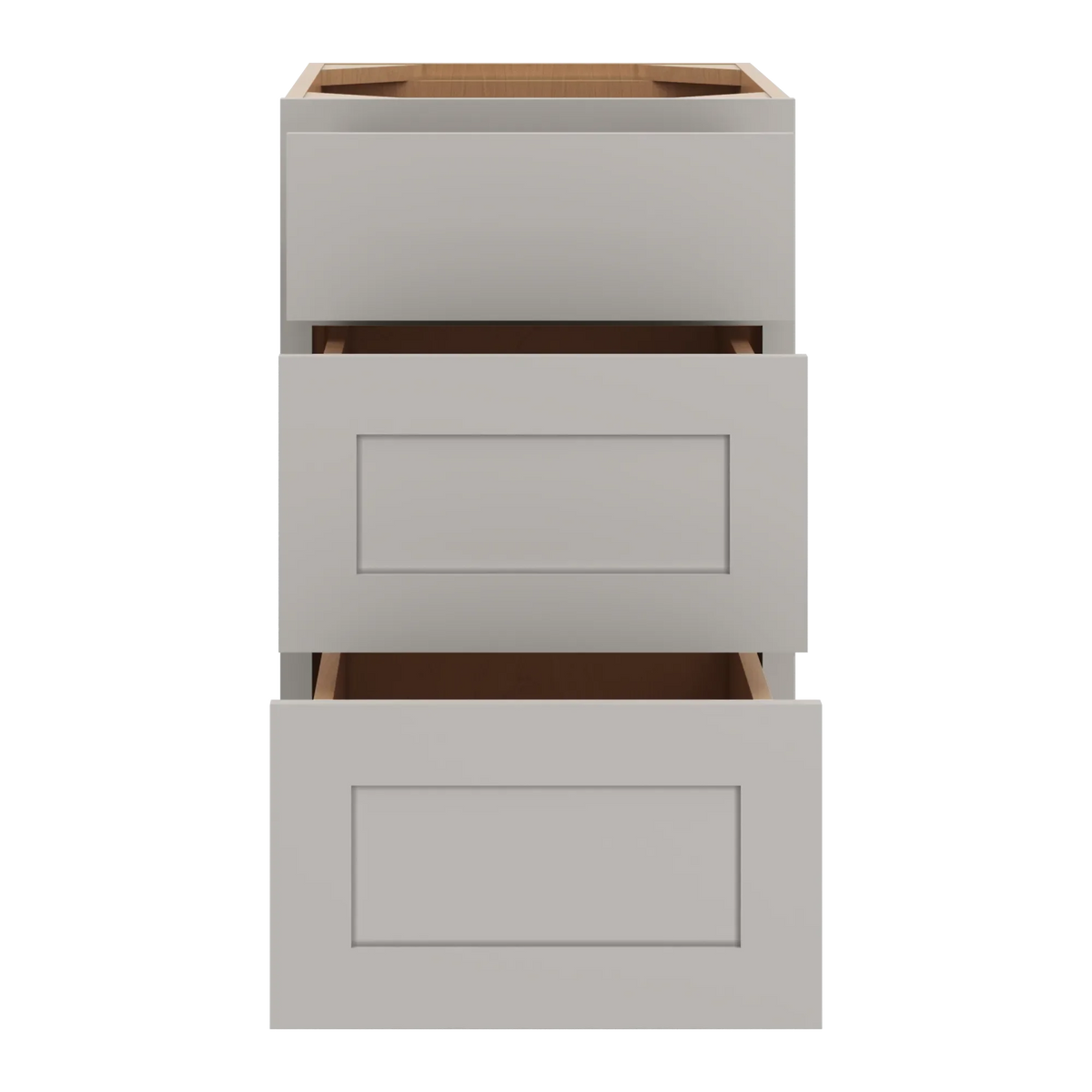 cnc luxor misty grey 18 w x 32 1 2 h 3 drawer base cabinet