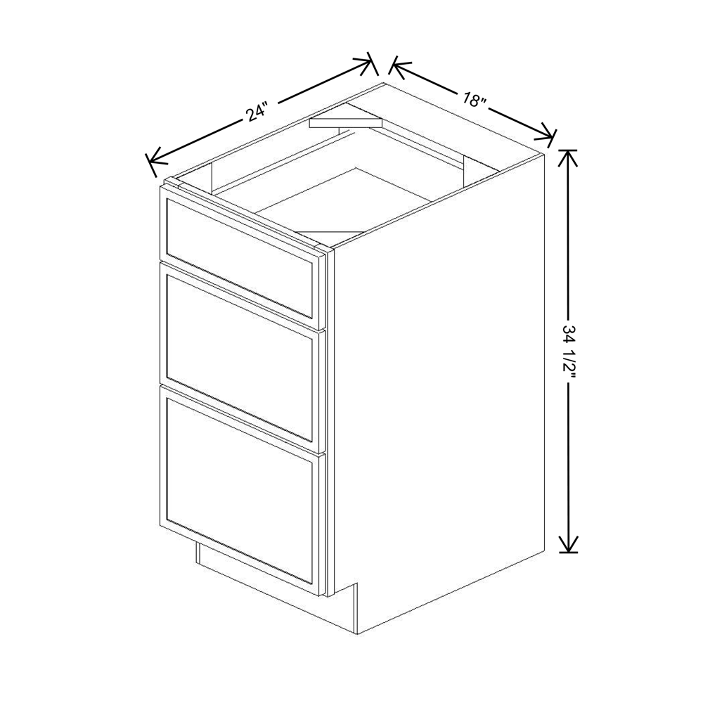 Cubitac Imperial Madison Dusk 18"W 3-Drawer Base Cabinet