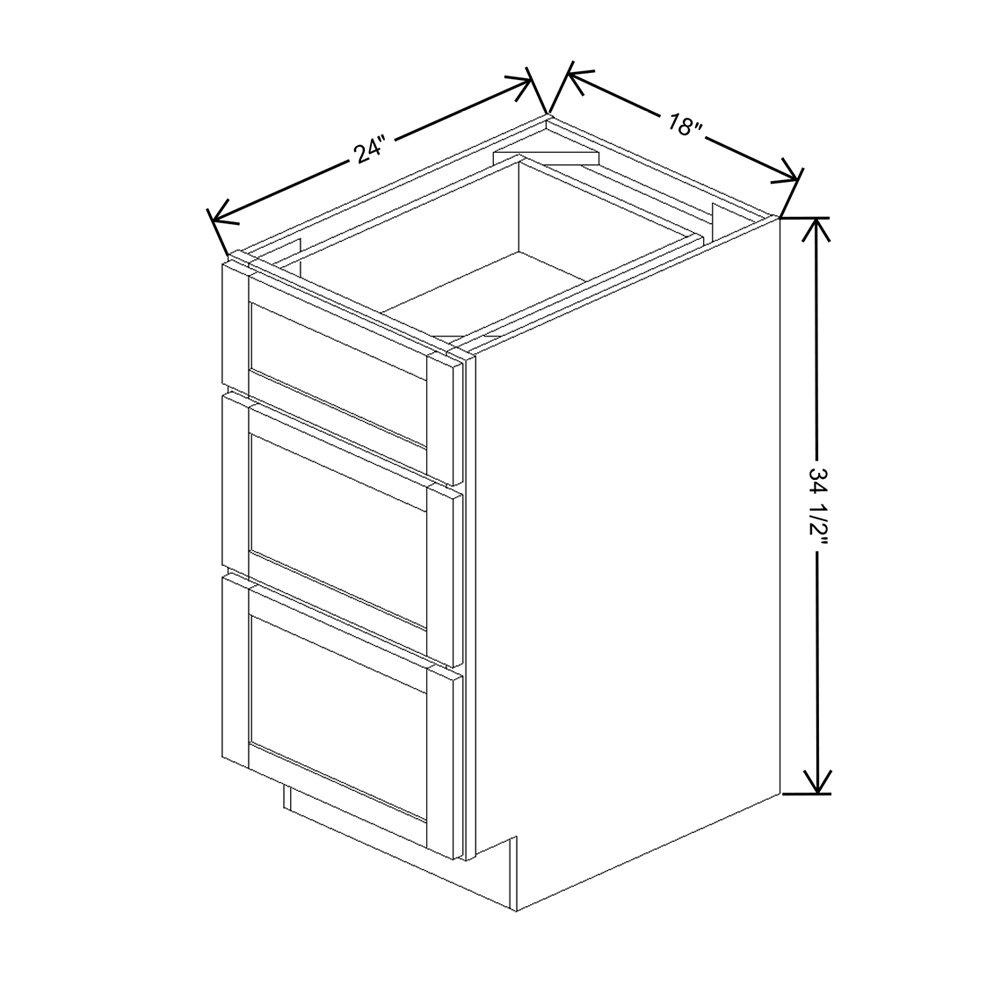 Wolf Classic Grove Opal Paint 18"W Base 3 Drawer Cabinet