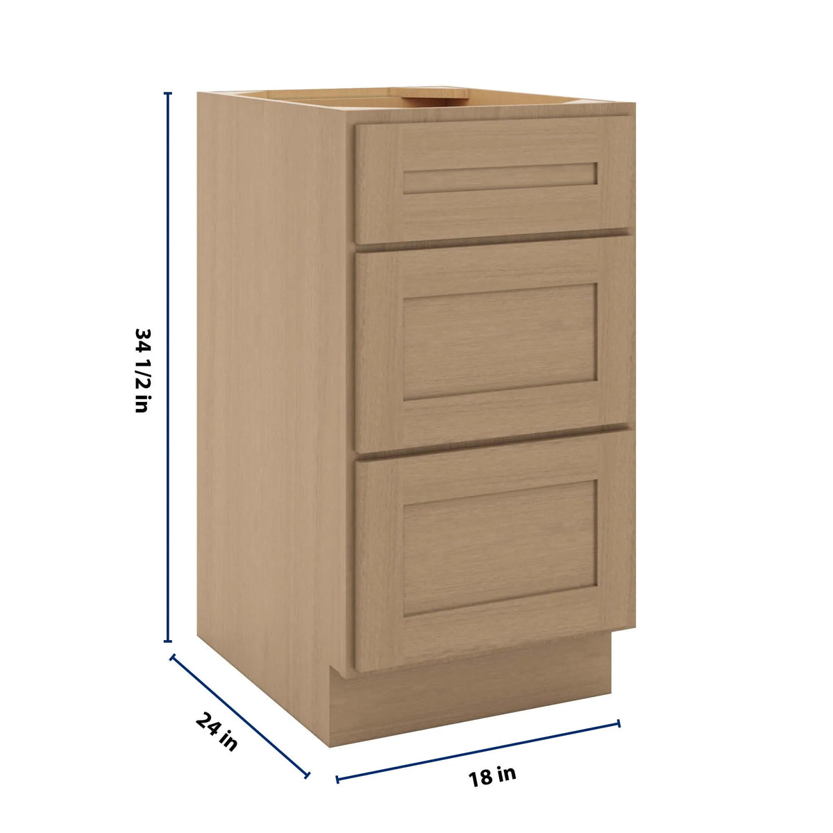 CNC Luxor 5-Piece Harvest 18" W 3 Drawer Base Cabinet