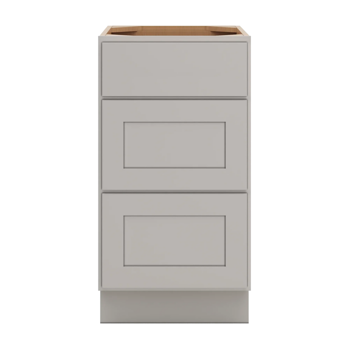cnc luxor misty grey 18 w 3 drawer base cabinet