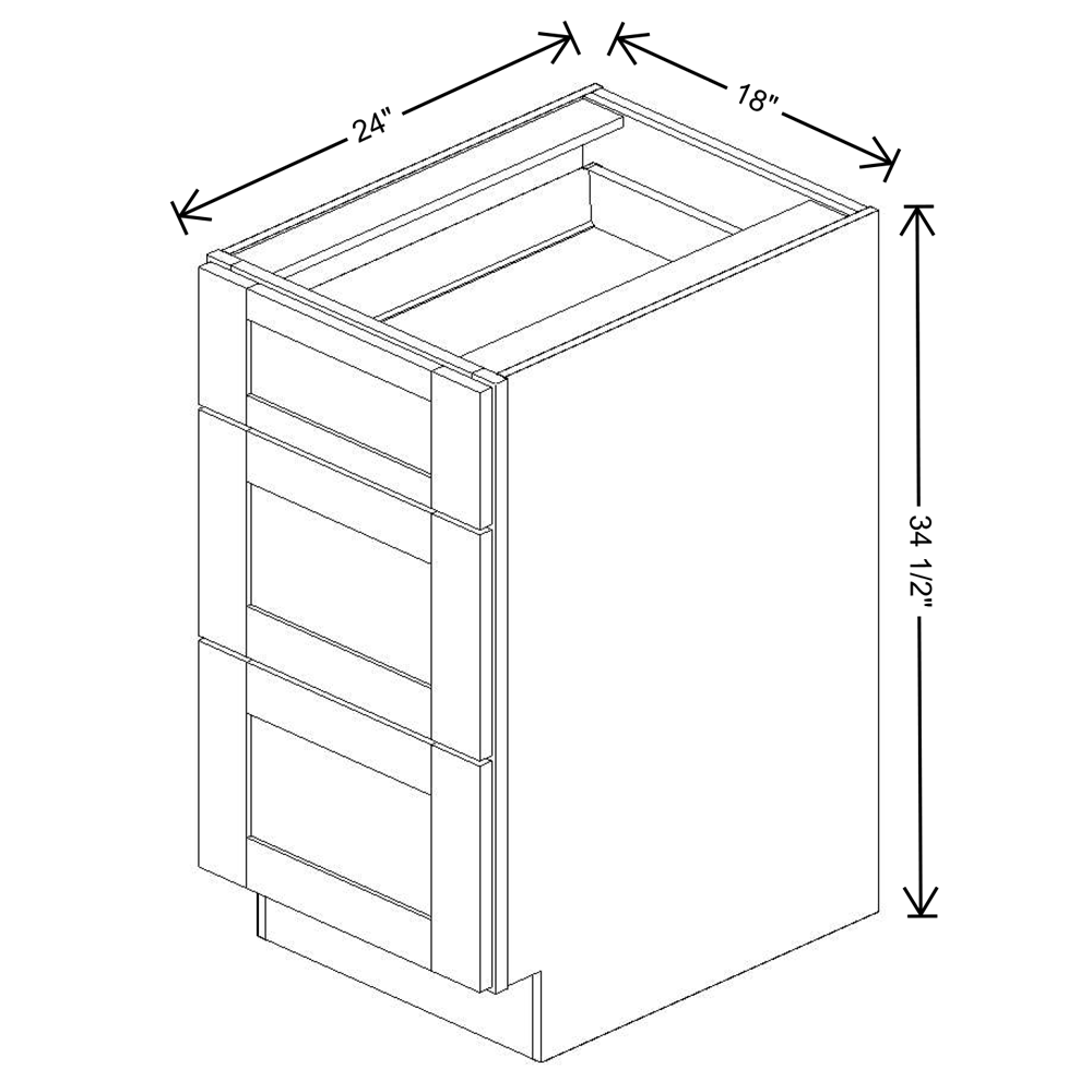 Fabuwood Value Premium Hallmark Frost Drawer Base 18"W Shaker Cabinet