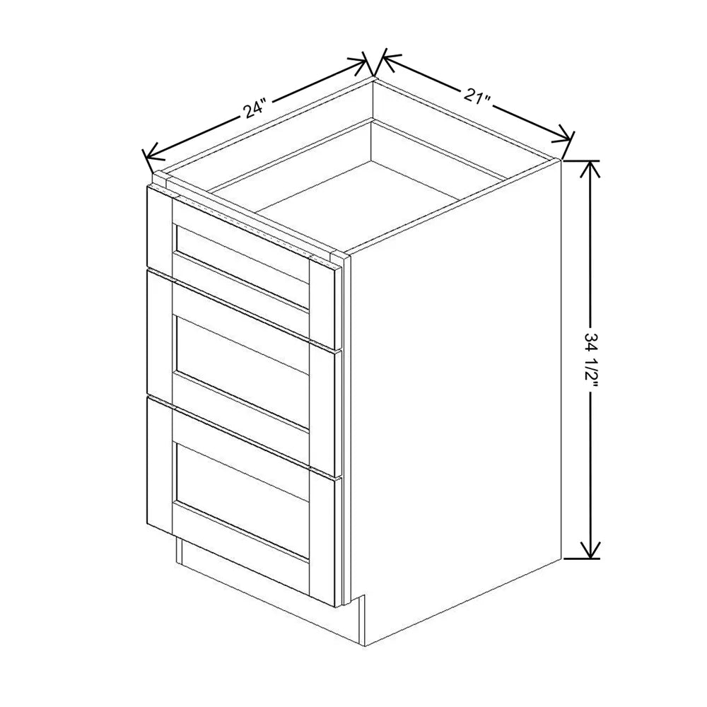 J&K Hazel H8 Base w/3 Drawers - 21" W