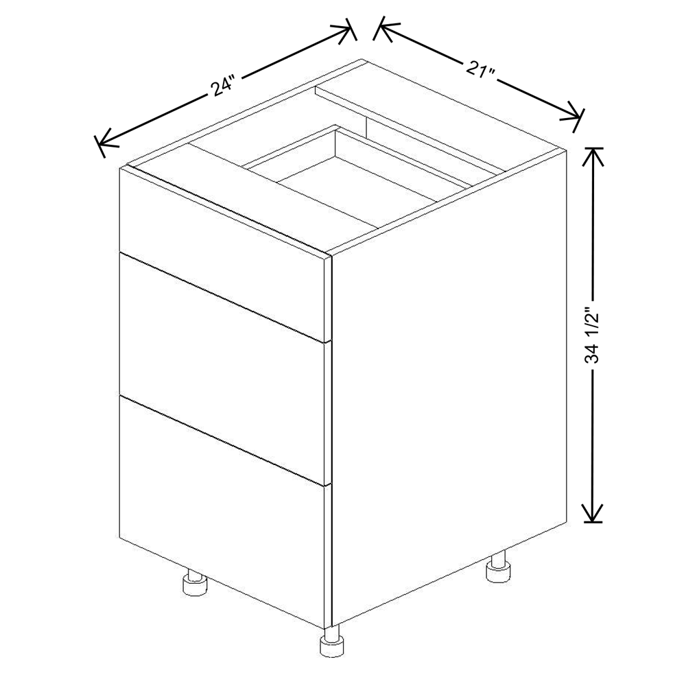 Fabuwood Illume Catalina Bianco Matte 30"W 3 Drawer Base