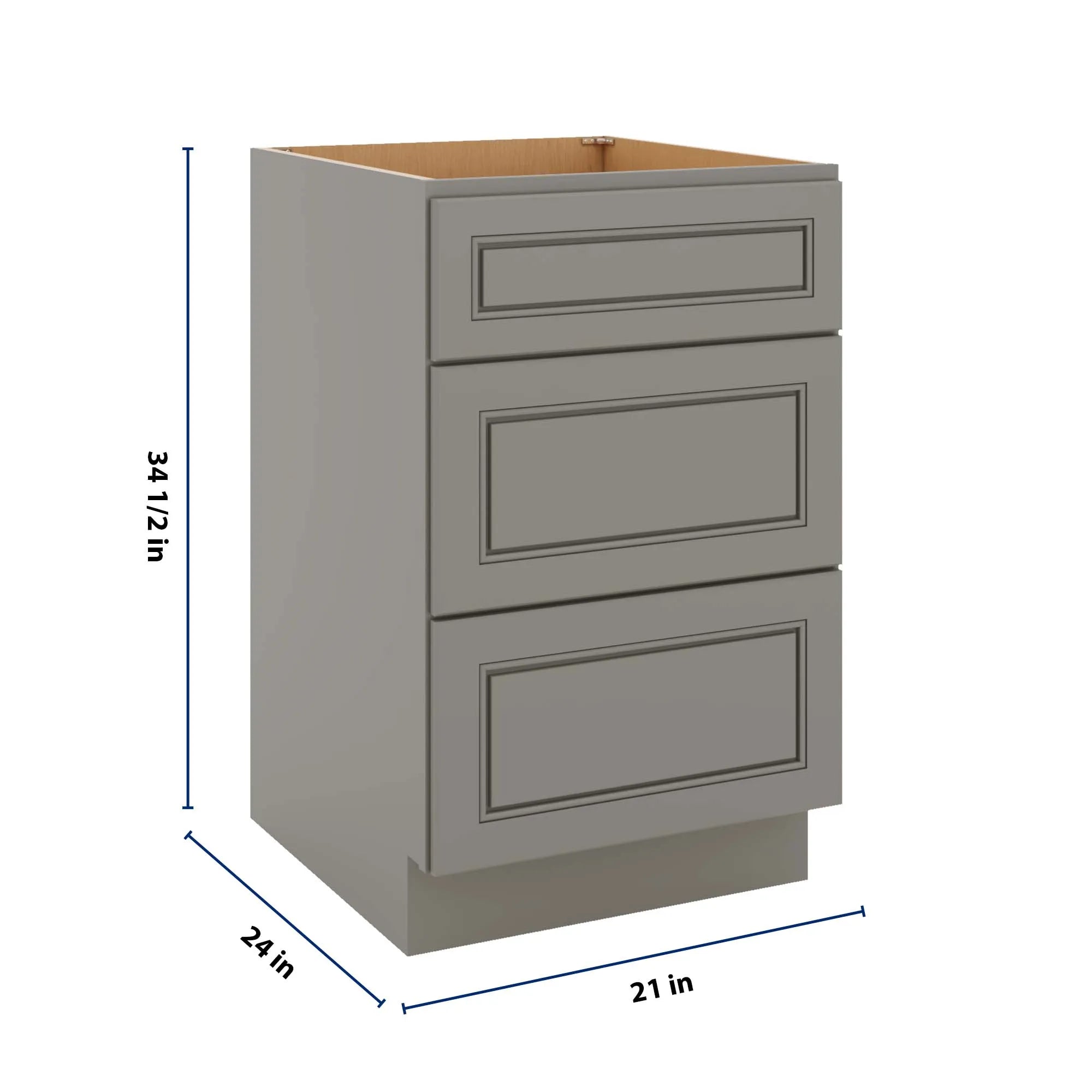 J&K Greige K3 Base w/3 Drawers - 21" W