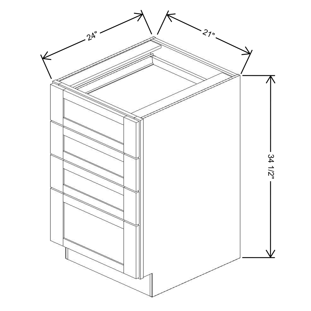 Fabuwood Allure Imperio Nickel 21"W Base 4 Drawers