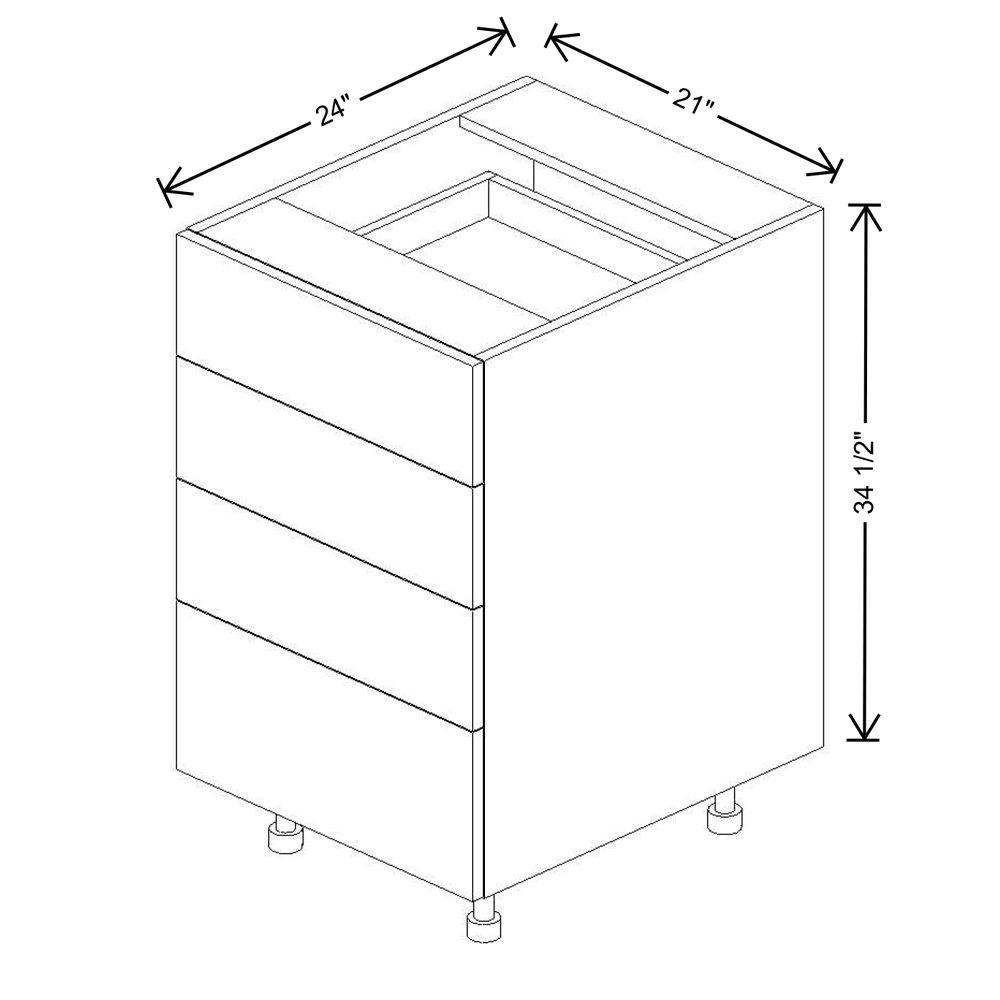 Fabuwood Illume Catalina Muratti 4 24"W 4 Drawer Base