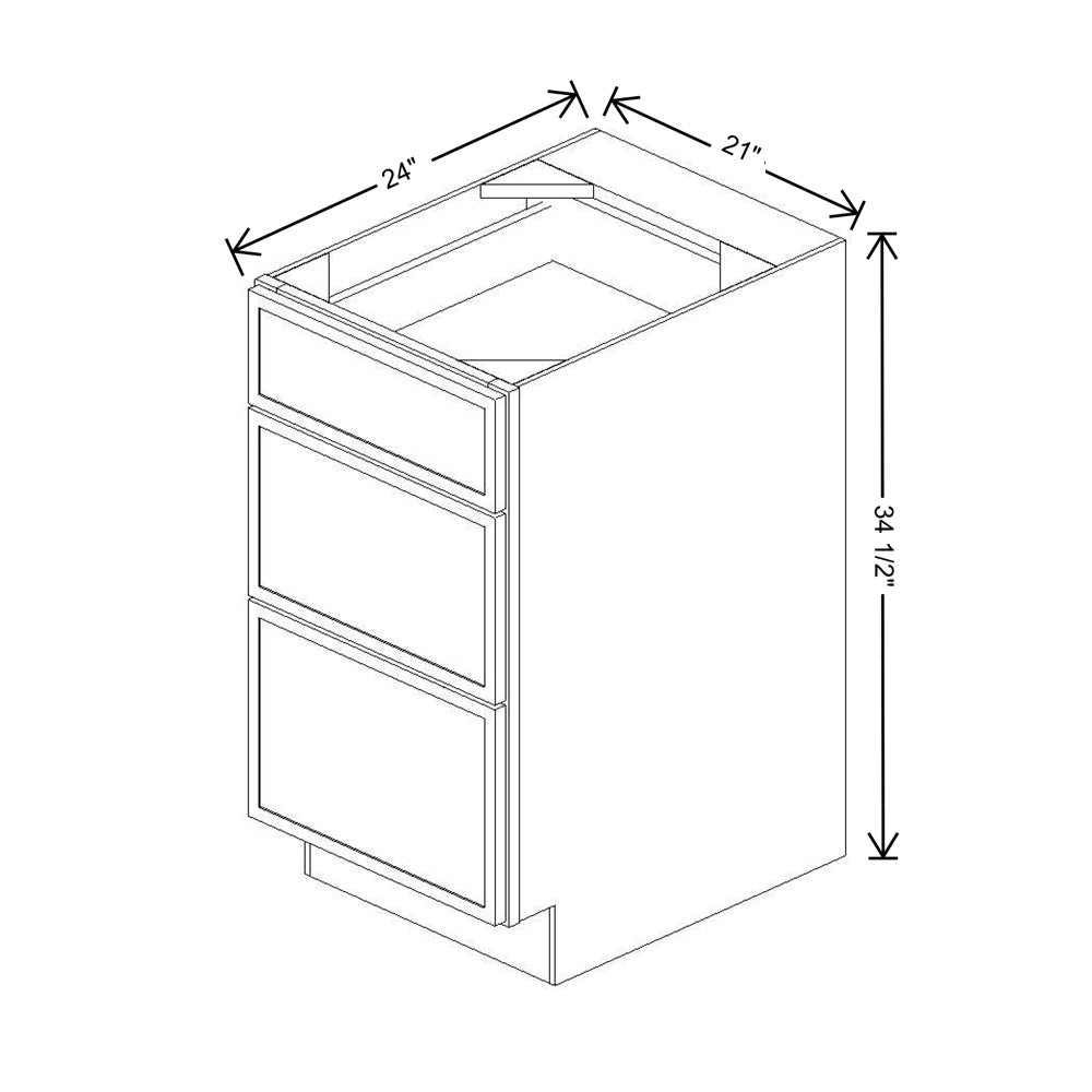 Cubitac Prestige Dover Latte 21" W 3-Drawer Base Cabinet