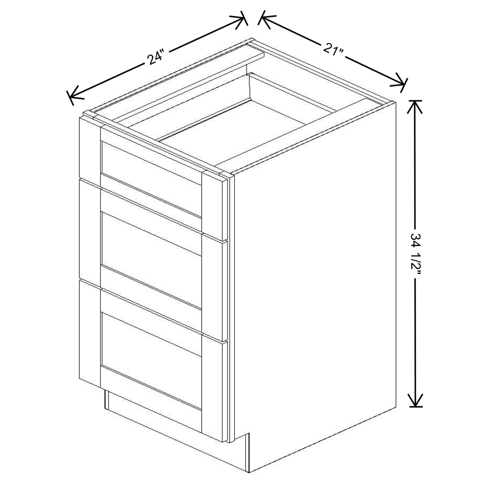 Fabuwood Allure Galaxy Timber Drawer Base 21"W Shaker Cabinet