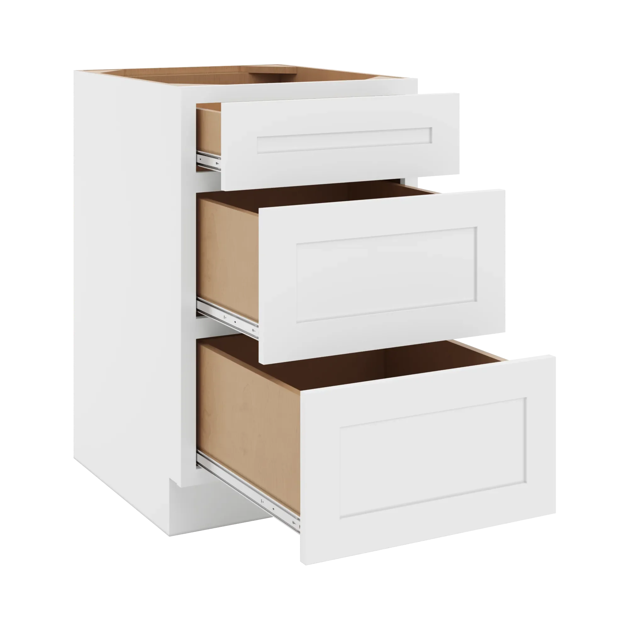 cnc luxor 5 piece white 21 w 3 drawer base cabinet