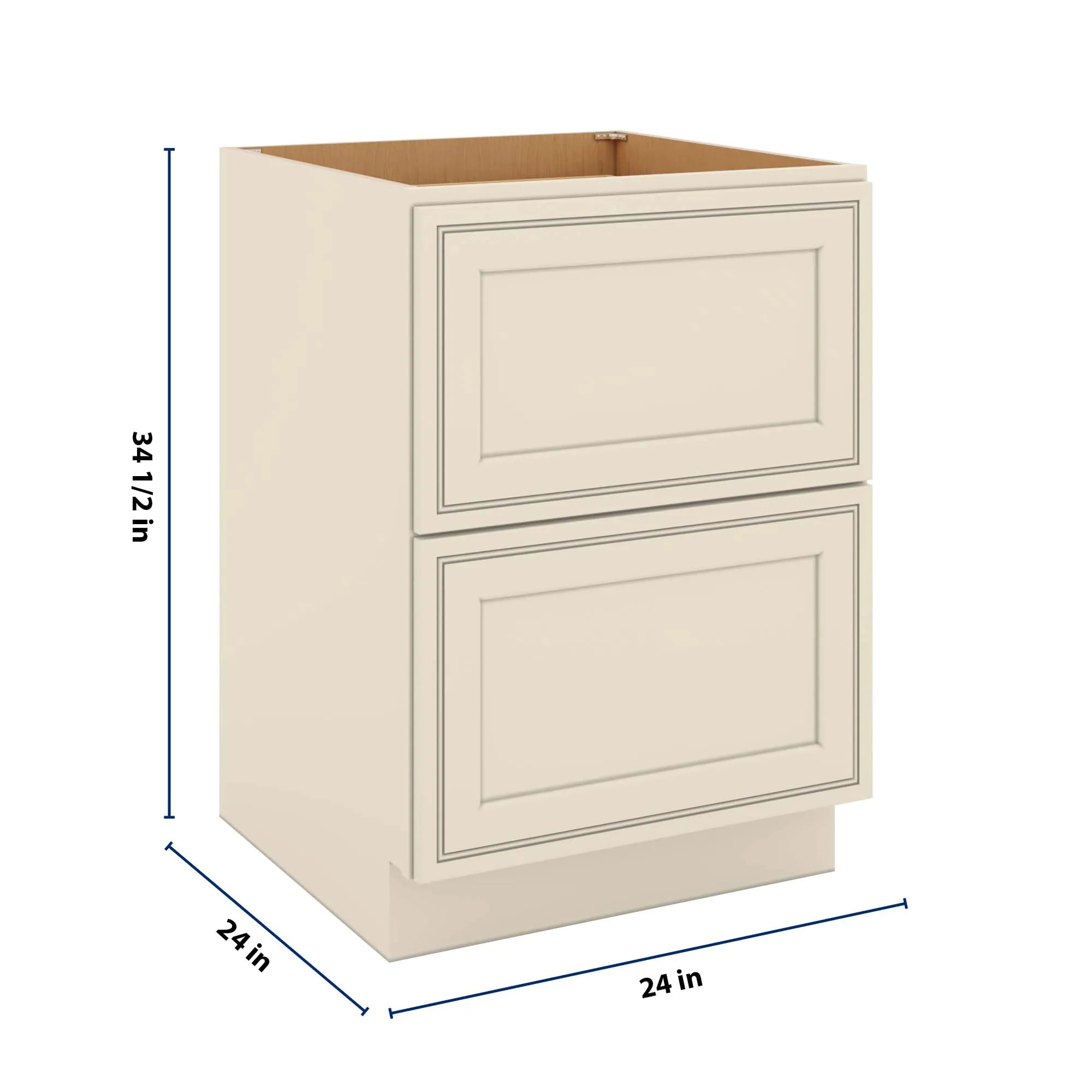 J&K Pearl Glazed H9 Base w/2 Drawers - 24" W