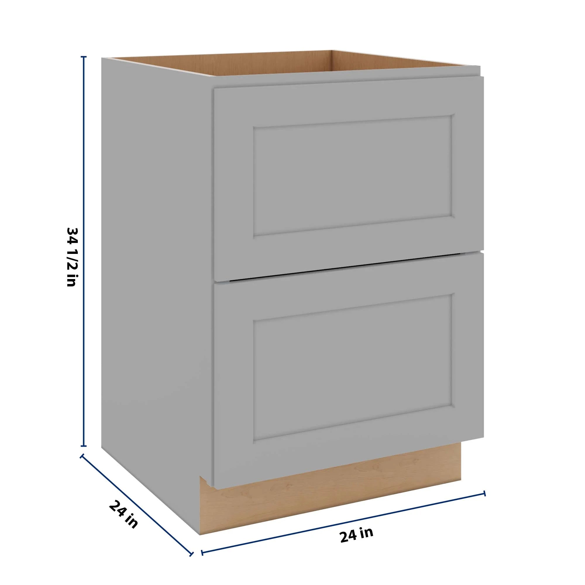 J&K Castle Grey S5 Base w/2 Drawers - 24" W