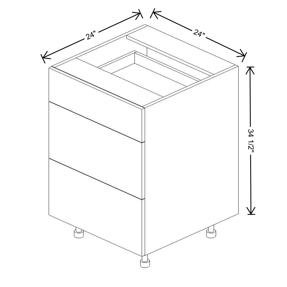 Fabuwood Illume Catalina Olmo 3 33"W 3 Drawer Base