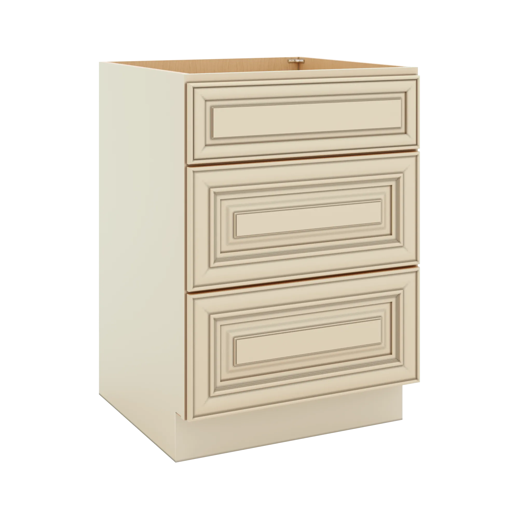 J&K Creme Glazed A7 Base w/3 Drawers - 24" W