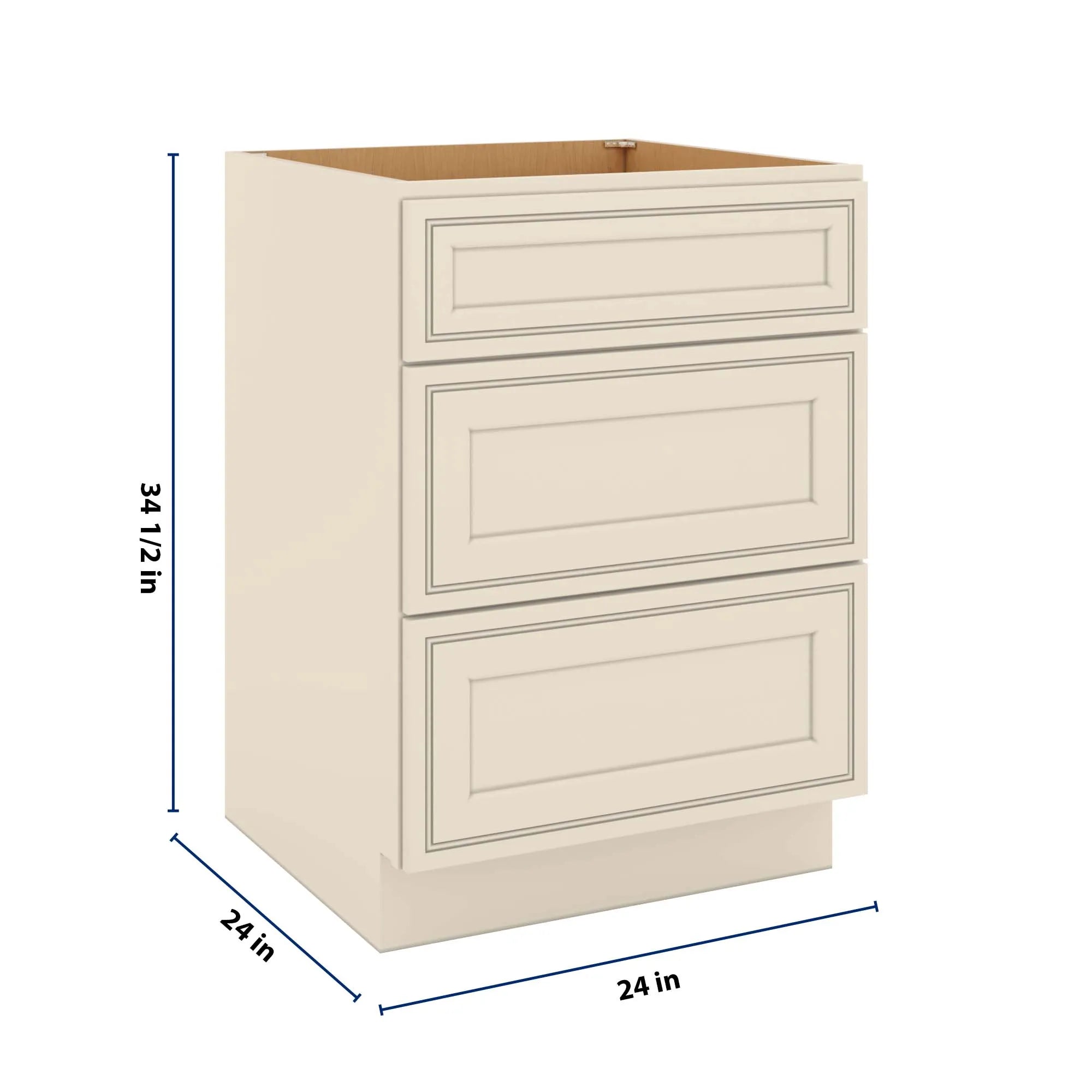 J&K Pearl Glazed H9 Base w/3 Drawers - 24" W