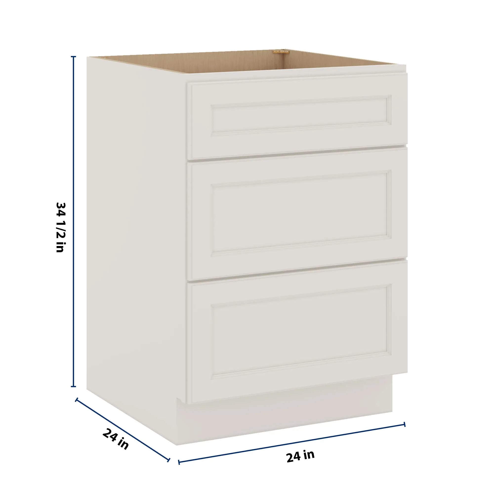 J&K Dove E1 Base w/3 Drawers - 24" W