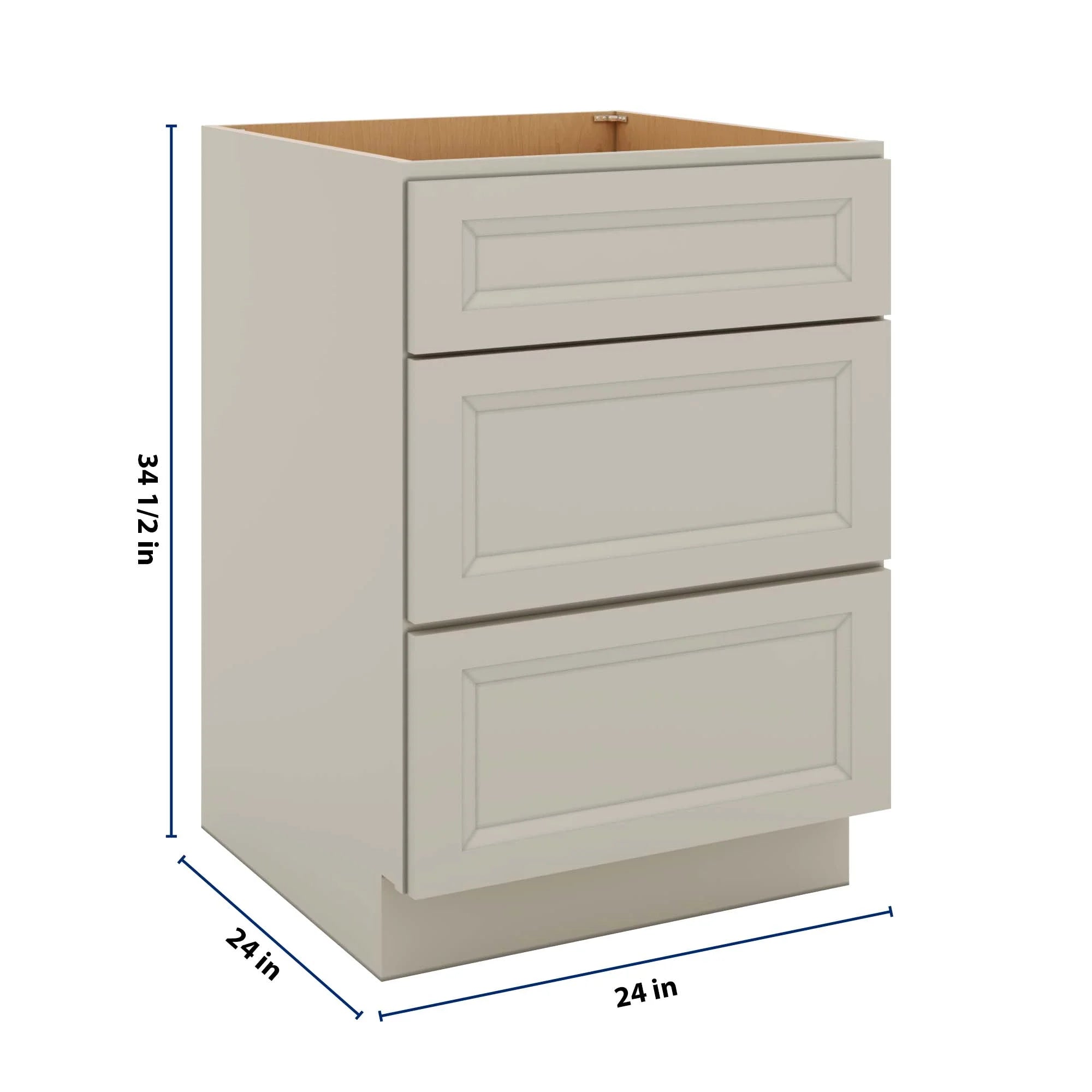 J&K Pebble B6 Base w/3 Drawers - 24" W