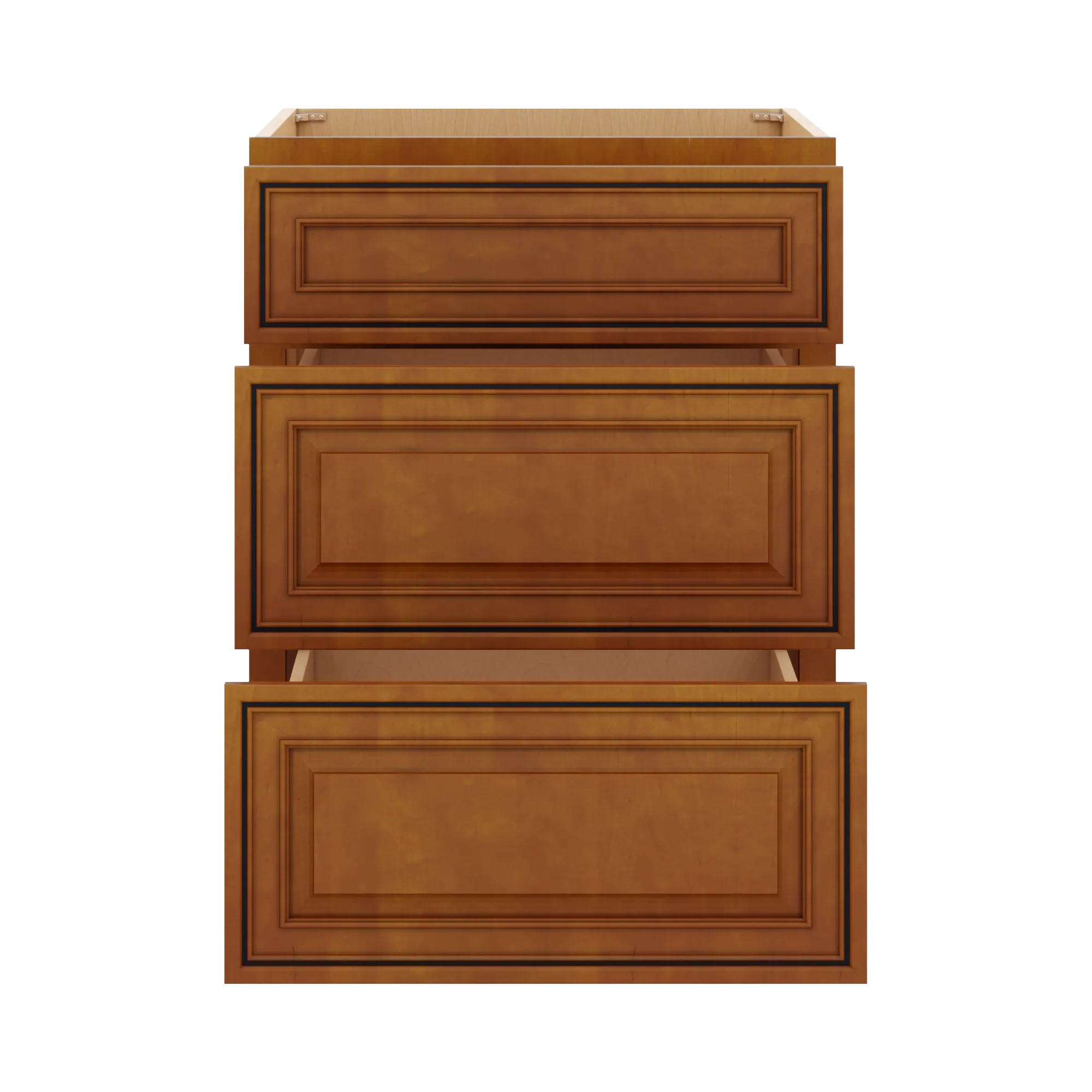 j k mocha glazed k10 base w 3 drawers 24 w