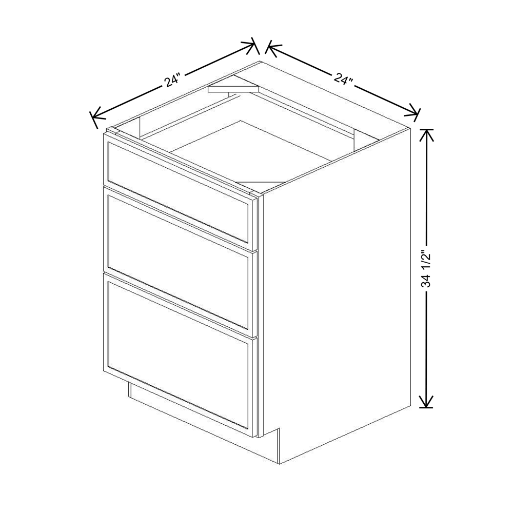 Cubitac Imperial Madison Hazelnut 24"W 3-Drawer Base Cabinet