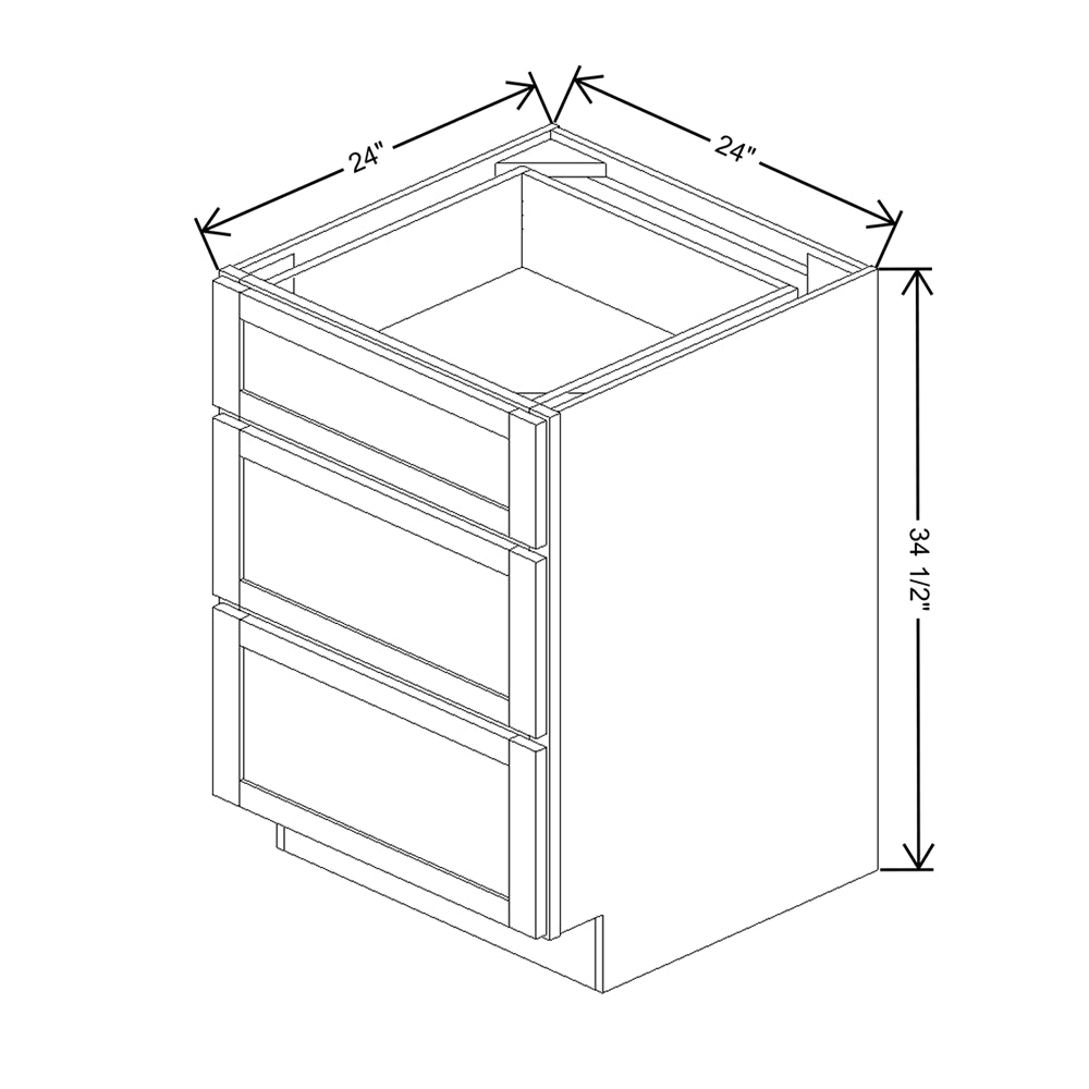 Wolf Classic Grove Opal Paint 24"W Base 3 Drawer Cabinet