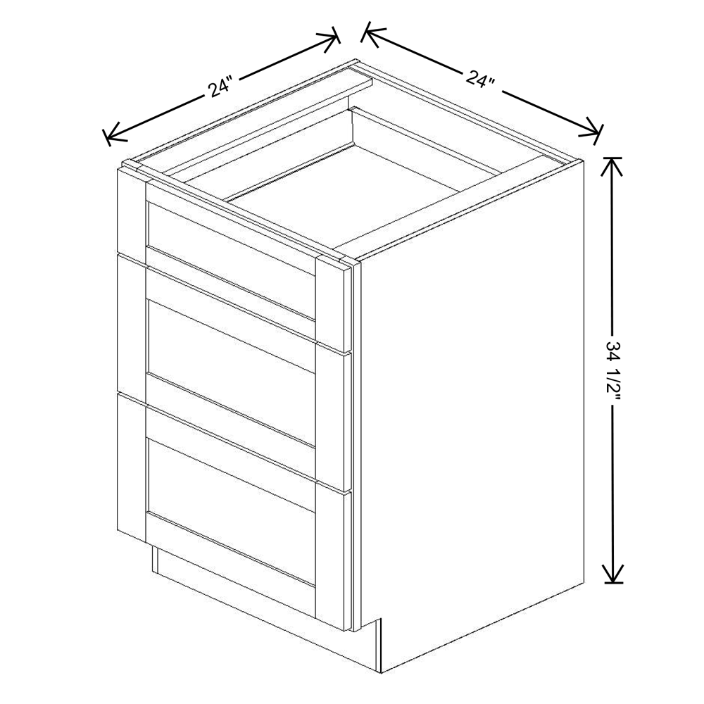 Fabuwood Allure Galaxy Timber Drawer Base 24"W Shaker Cabinet