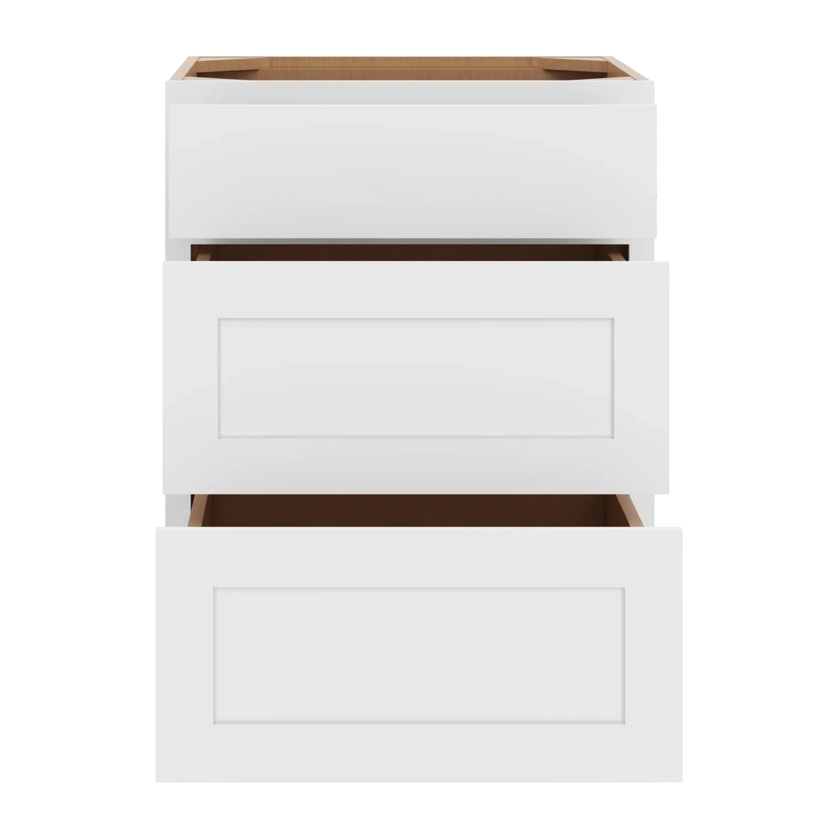 cnc luxor white 24 w 3 drawer base cabinet