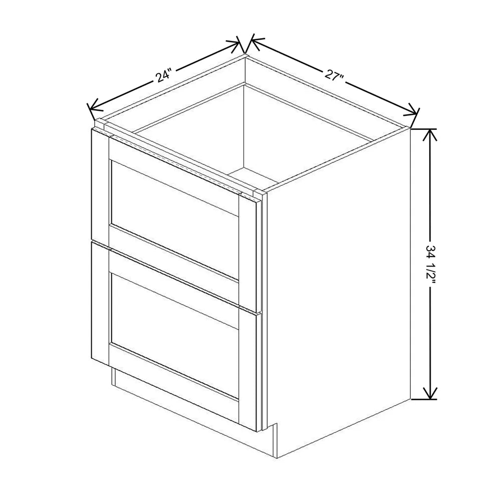 J&K Greige K3 Base w/2 Drawers - 27" W