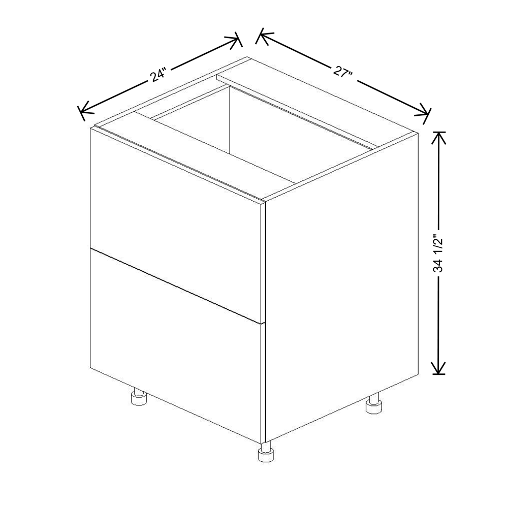 Fabuwood Illume Catalina Bianco Gloss 2 12"W 2 Drawer Base