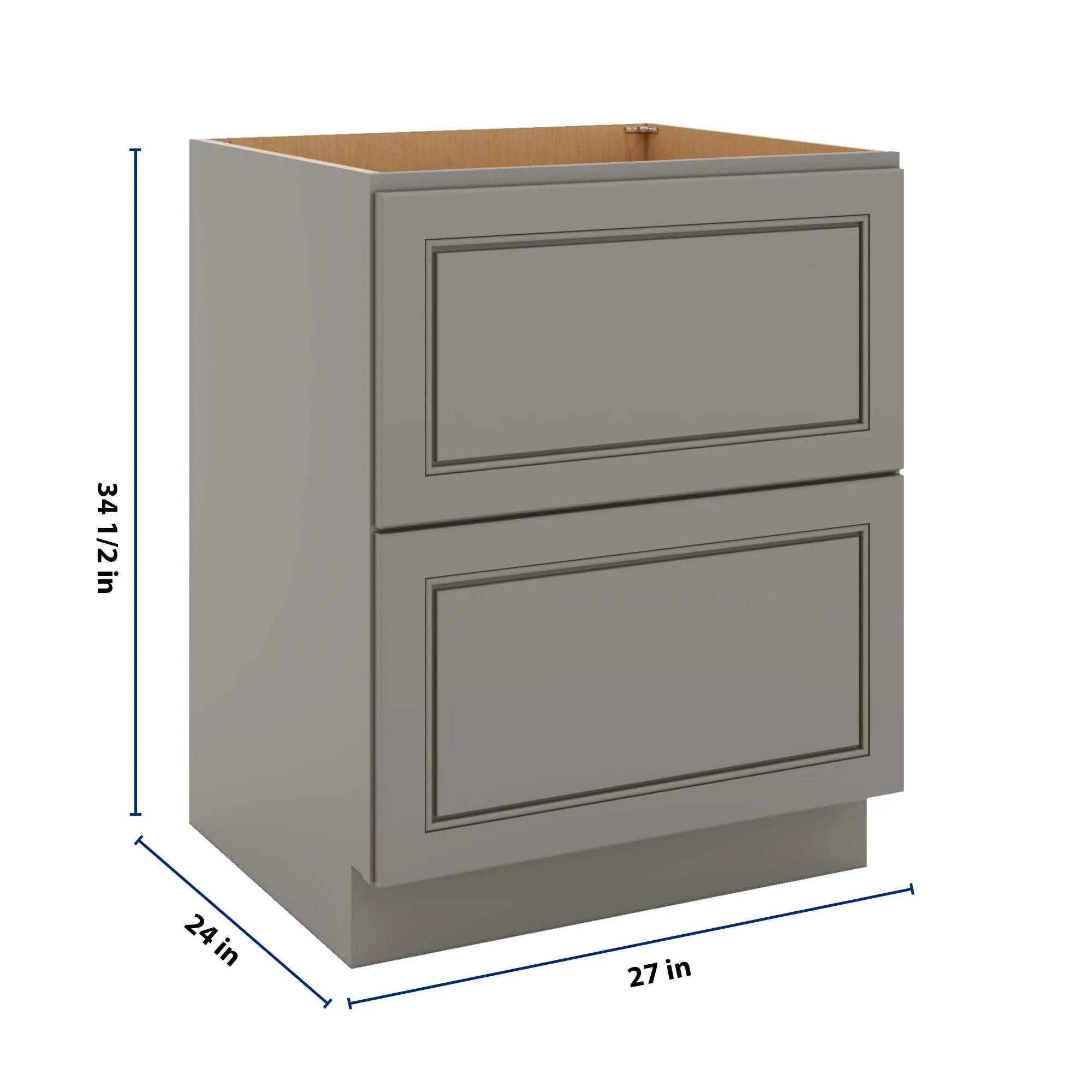 J&K Greige K3 Base w/2 Drawers - 27" W