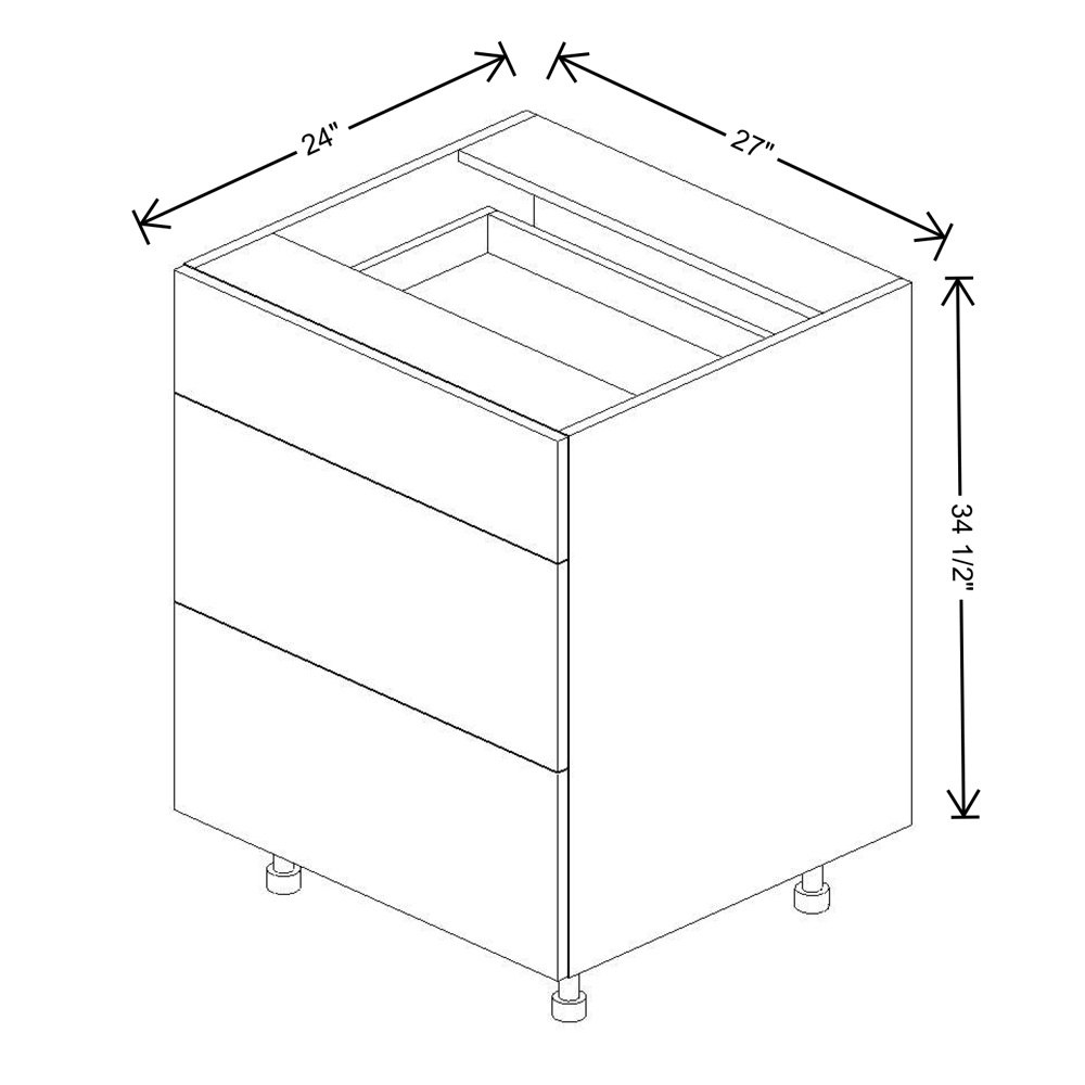 Fabuwood Illume Catalina Bianco Matte 36"W 3 Drawer Base