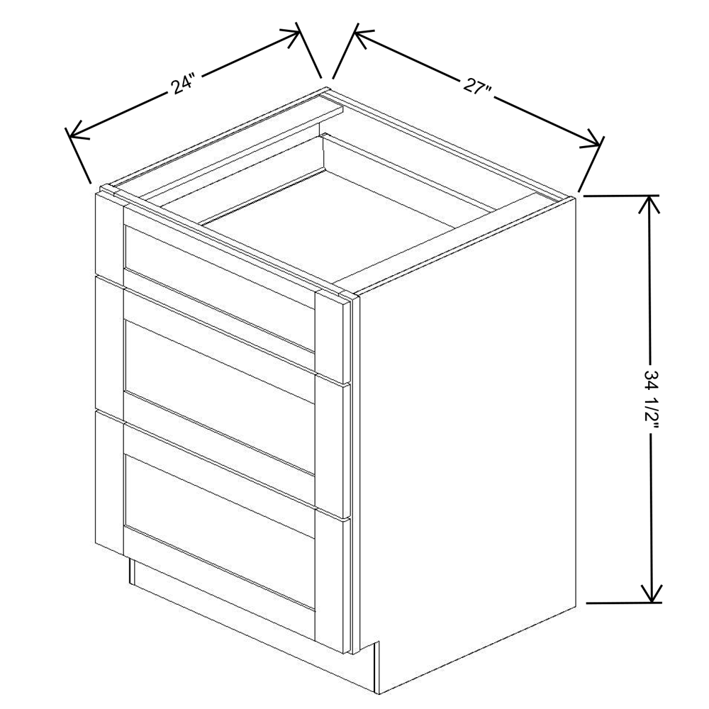 Fabuwood Allure Galaxy Frost 27"W Base 3 Drawers