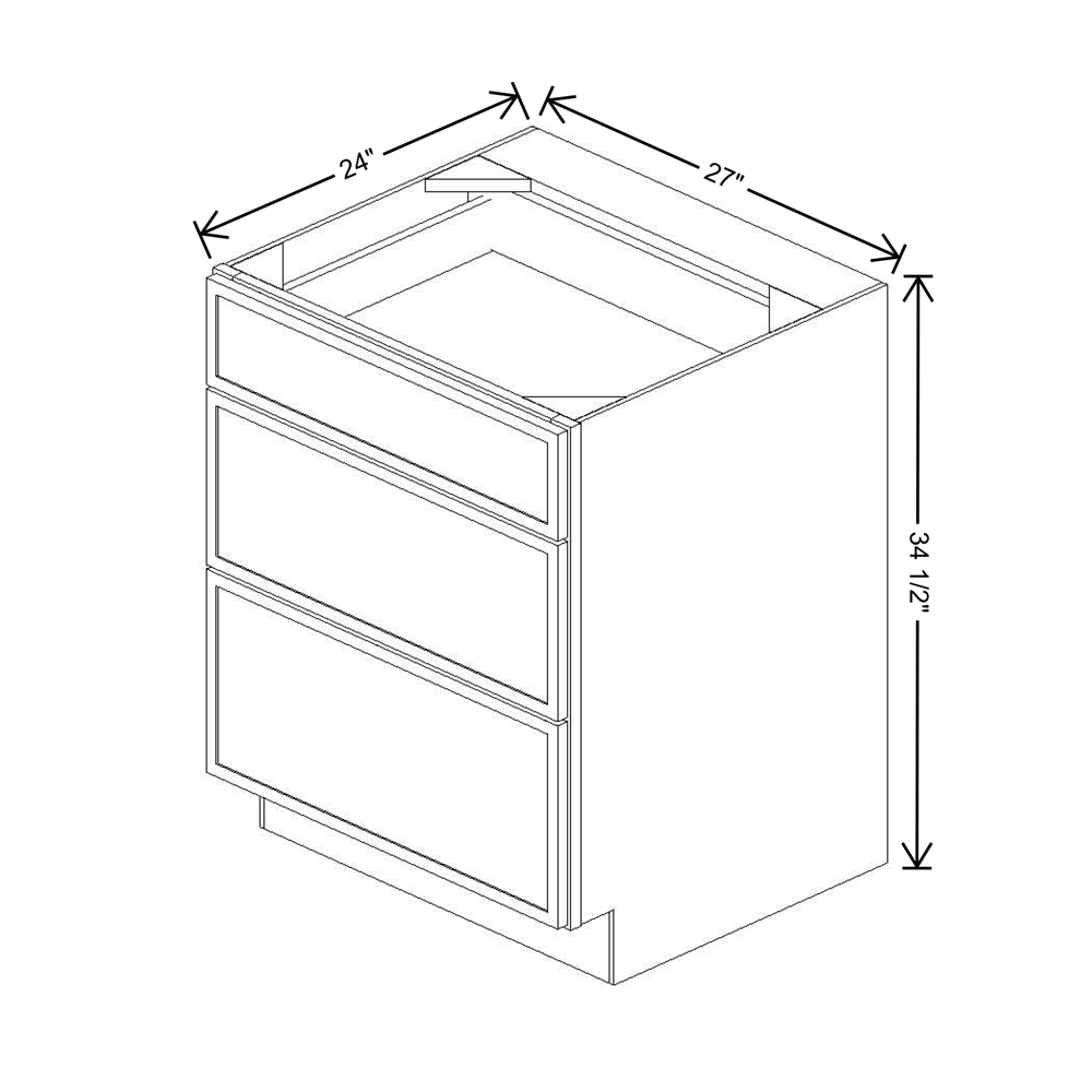 Cubitac Imperial Madison Dusk 27"W 3-Drawer Base Cabinet