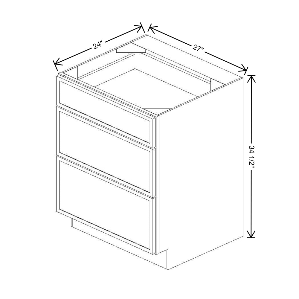 Cubitac Prestige Dover Latte 27" W 3-Drawer Base Cabinet