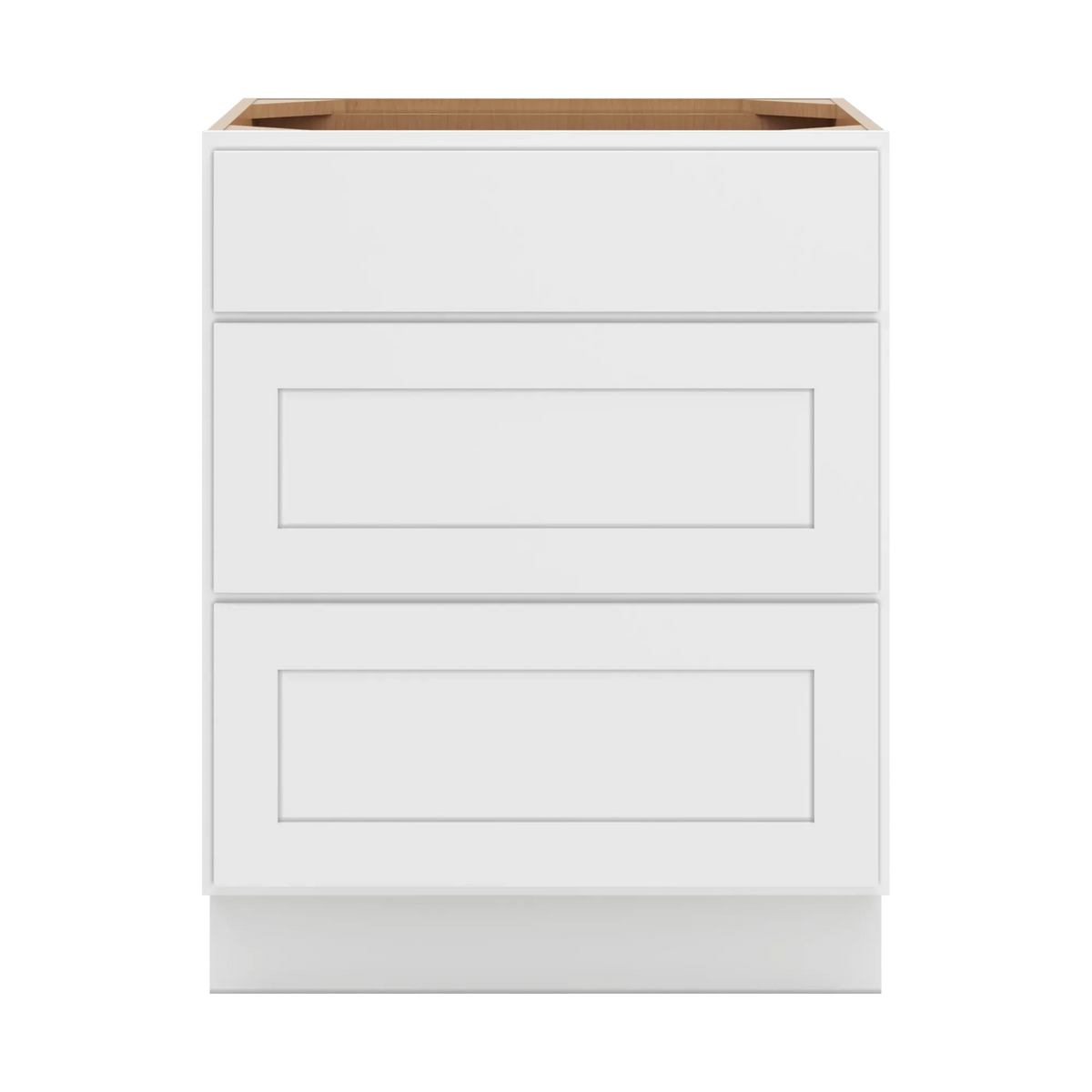 cnc luxor white 27 w 3 drawer base cabinet