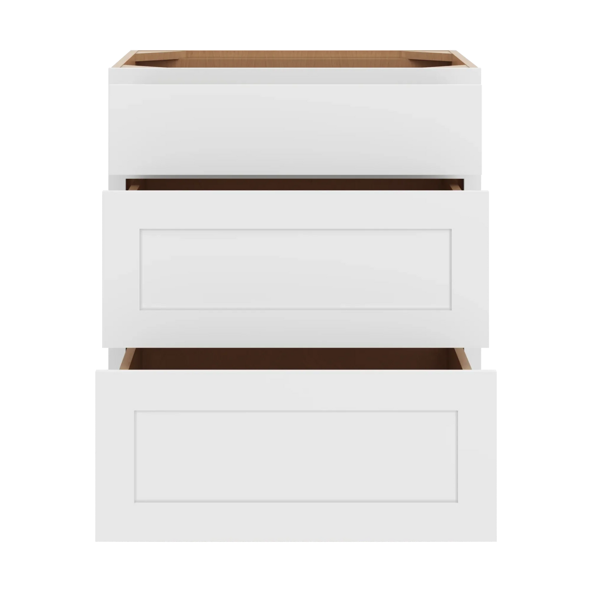 cnc luxor white 27 w 3 drawer base cabinet