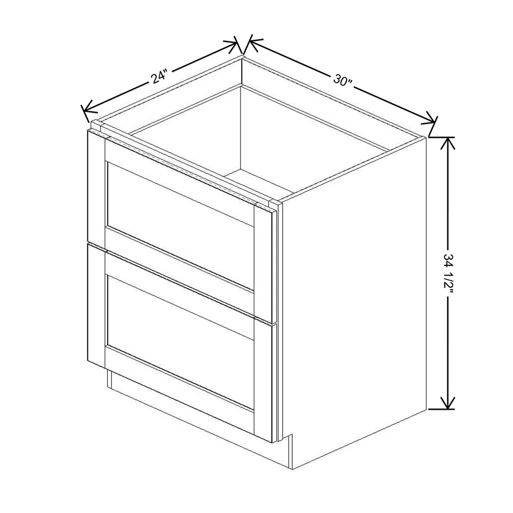 J&K Charcoal E2 Base w/2 Drawers - 30" W