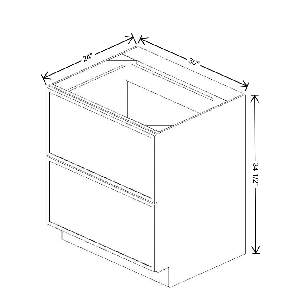 Cubitac Prestige Dover Latte 30" W 2-Drawer Base Cabinet