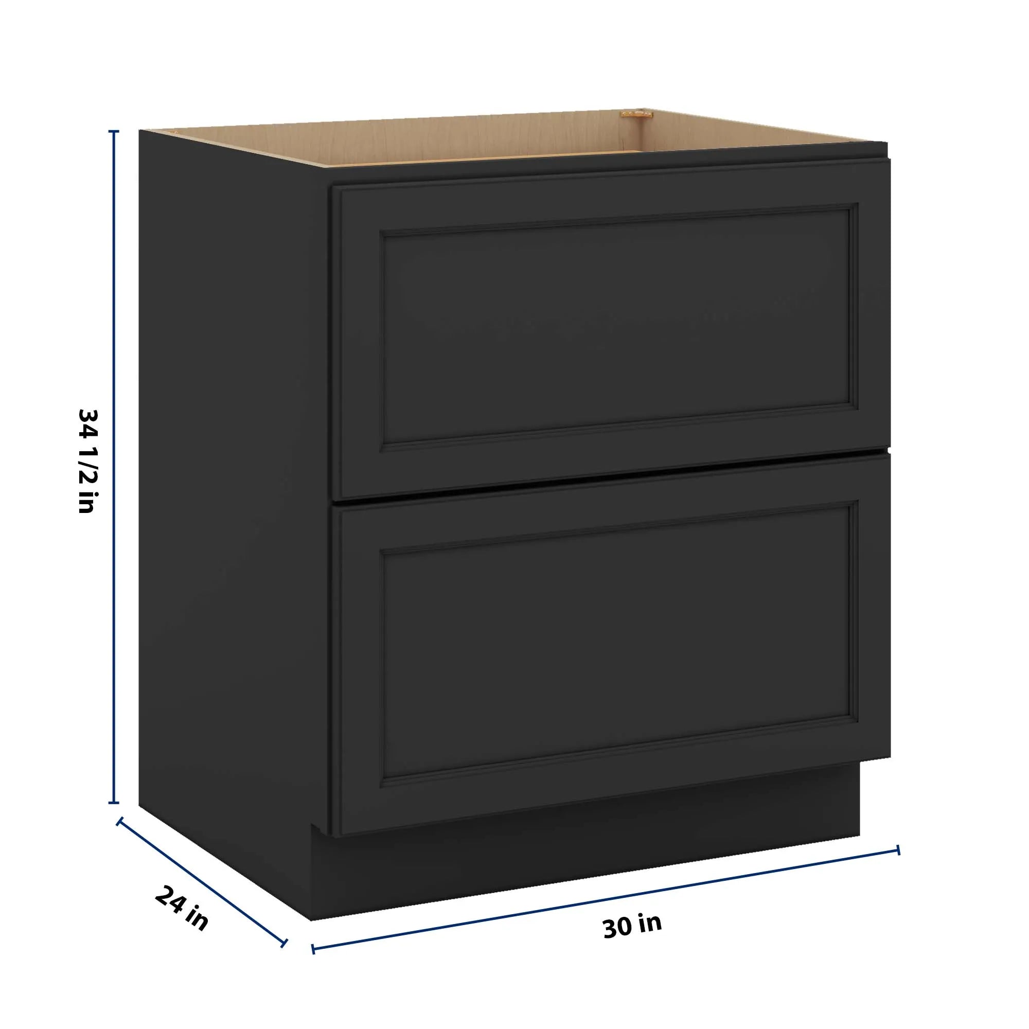 J&K Charcoal E2 Base w/2 Drawers - 30" W