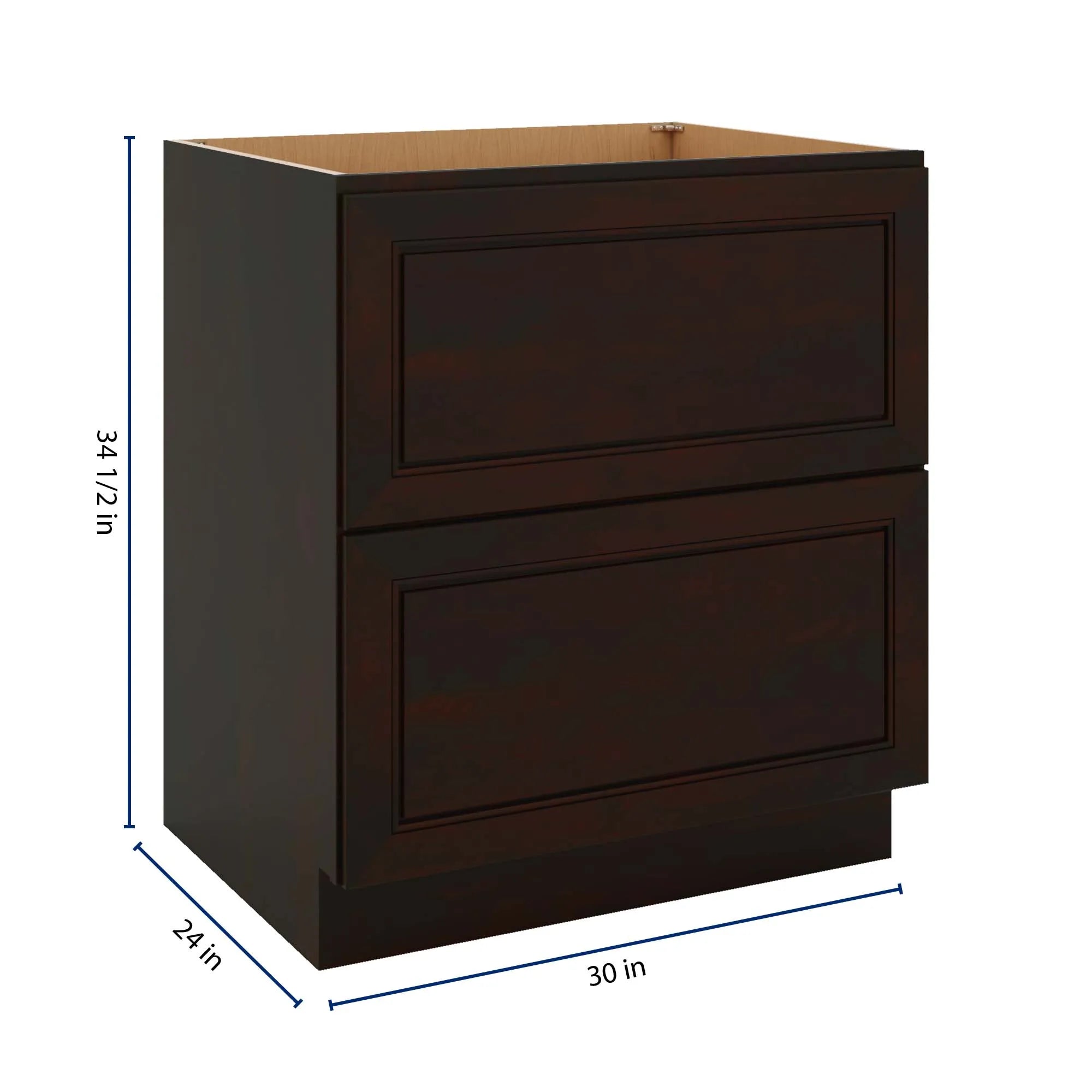 J&K Espresso K8 Base w/2 Drawers - 30" W