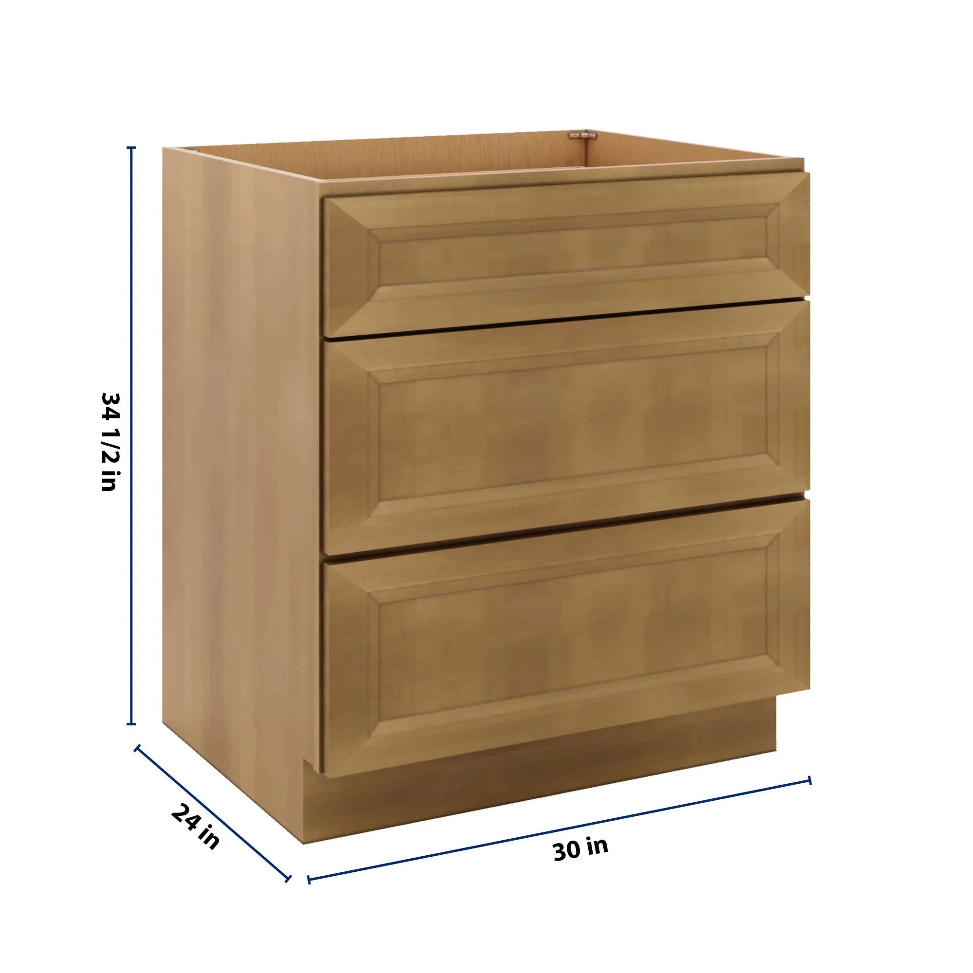 J&K Butterscotch B8 Base w/3 Drawers - 30" W